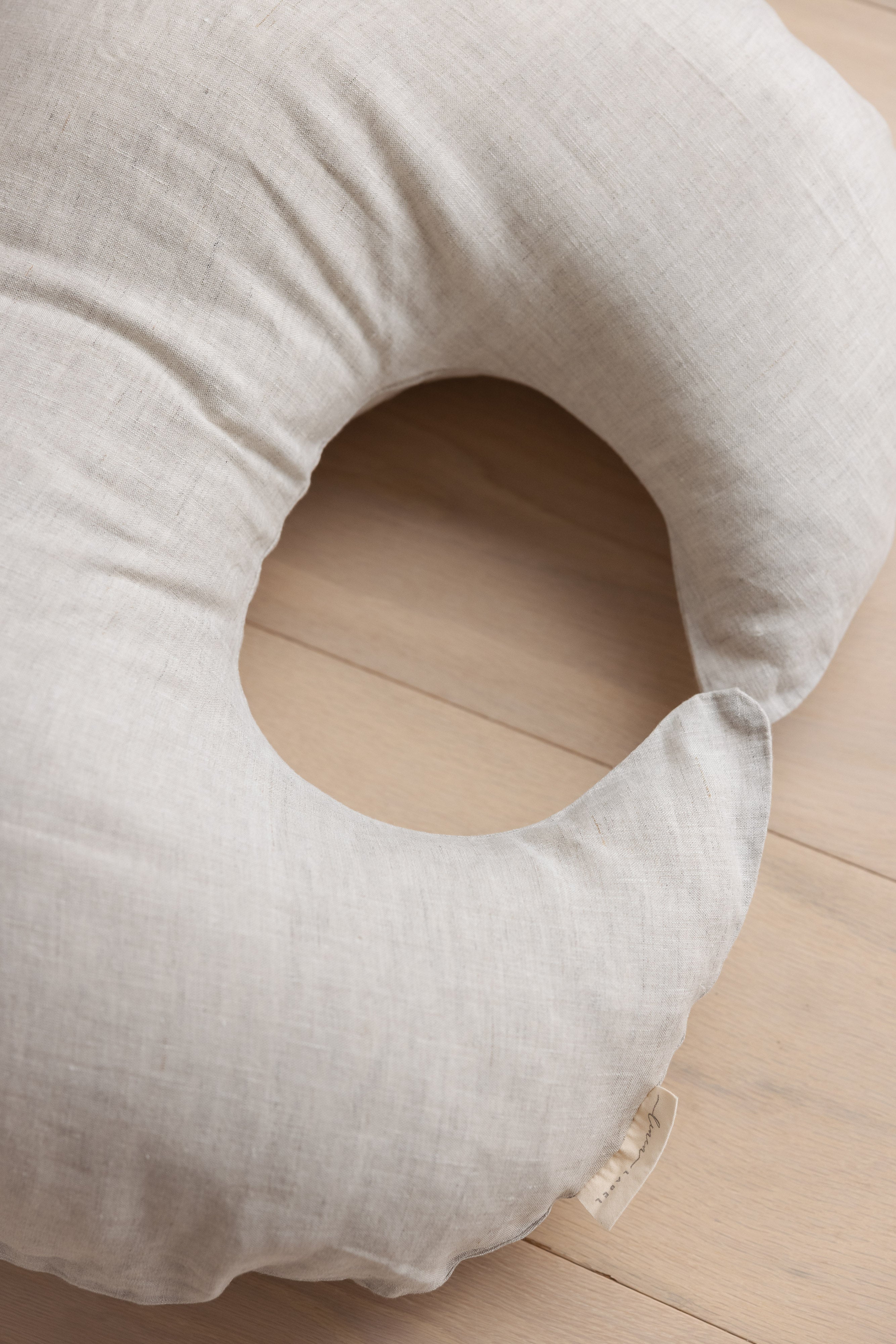 Nursing Pillow & Cover- Moon Shape- Oat Natural