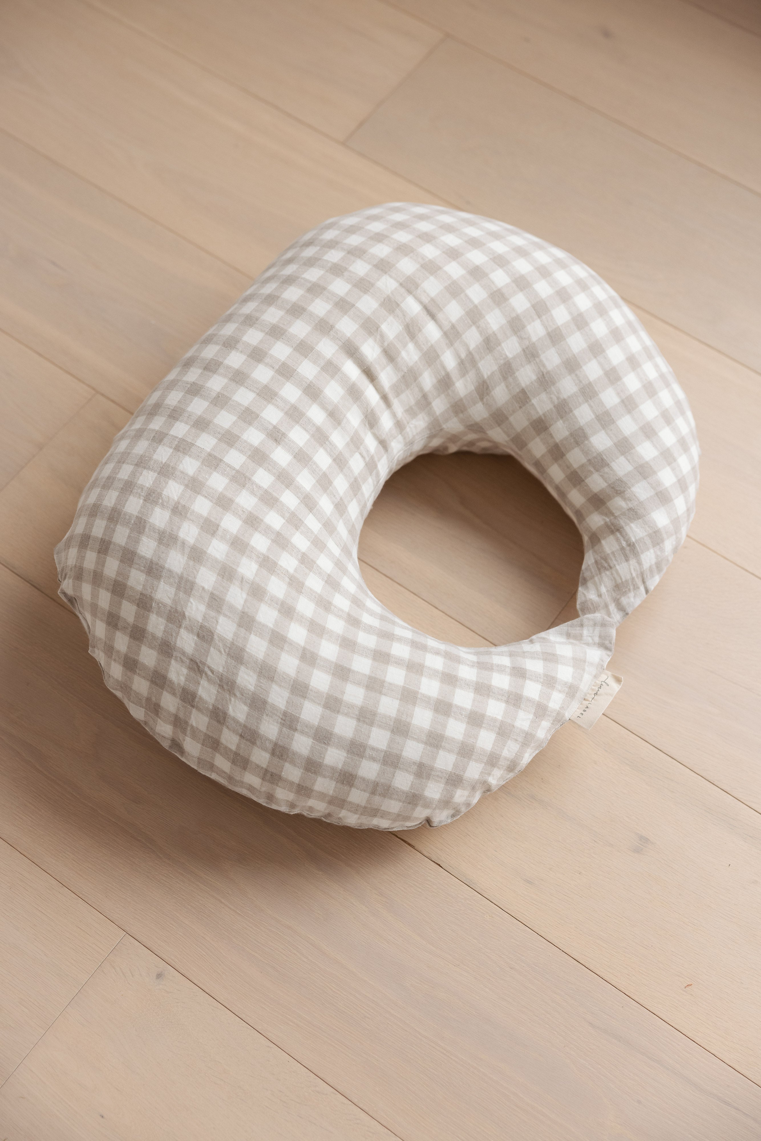 Nursing Pillow & Cover- Moon Shape- Gingham