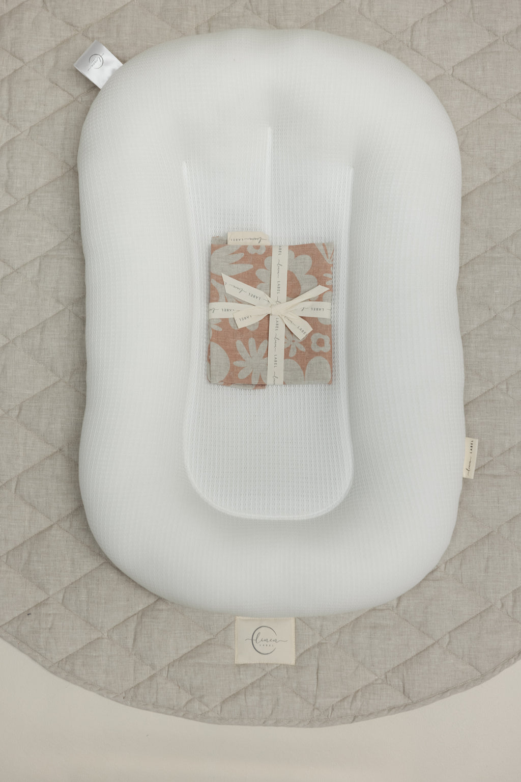 Baby Lounger Nest + Print Soft Clay Linen Cover