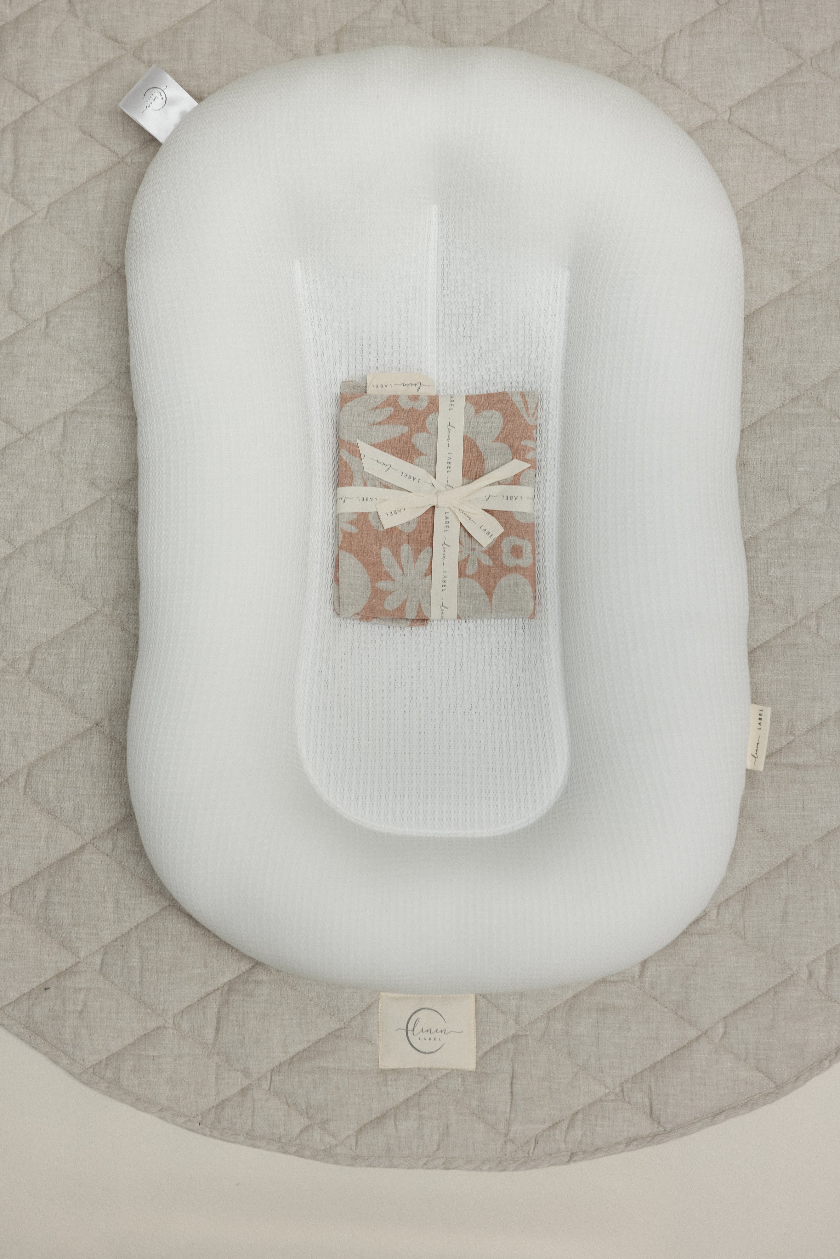 Baby Lounger Nest + Print Soft Clay Linen Cover