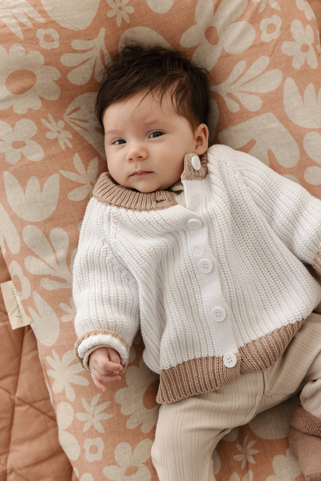 Baby Lounger Nest + Print Soft Clay Linen Cover