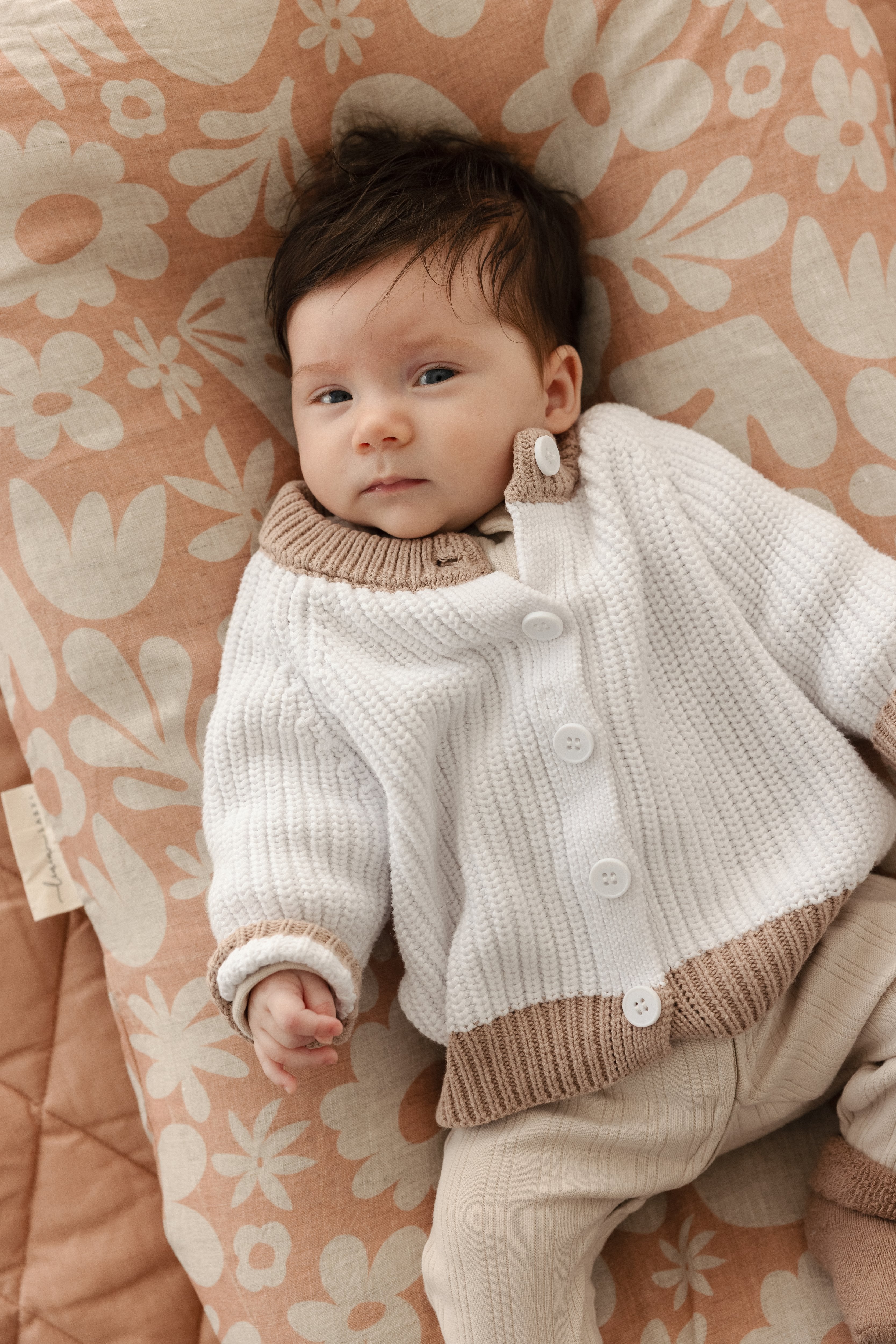 Baby Lounger Nest + Print Soft Clay Linen Cover