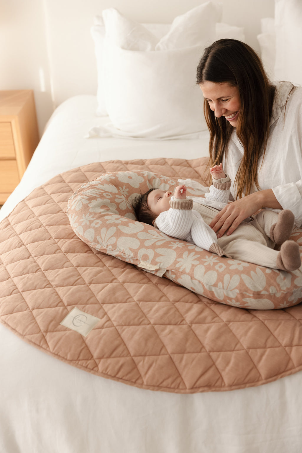 Baby Lounger Nest + Print Soft Clay Linen Cover