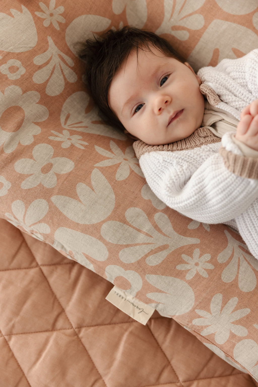 Baby Lounger Nest + Print Soft Clay Linen Cover