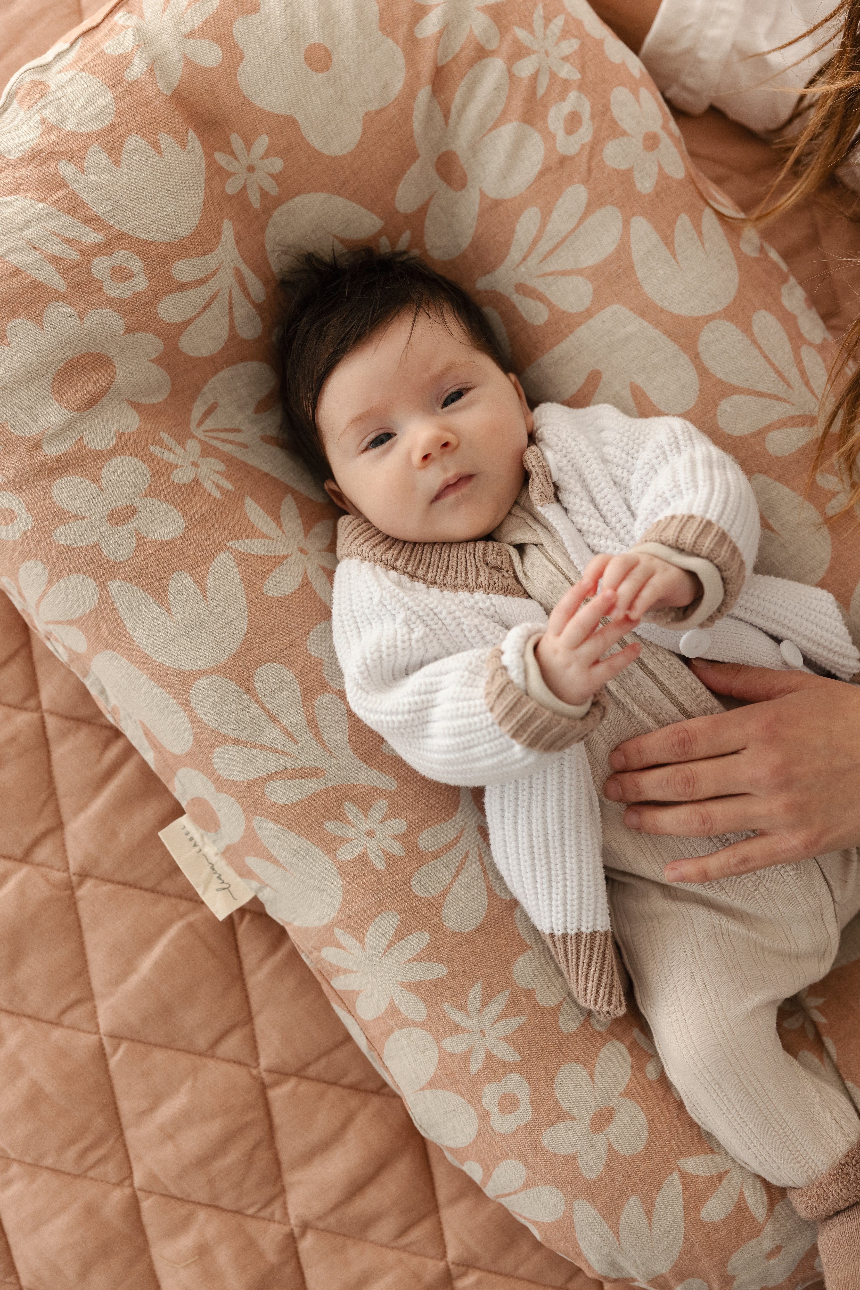 Baby Lounger Nest + Print Soft Clay Linen Cover