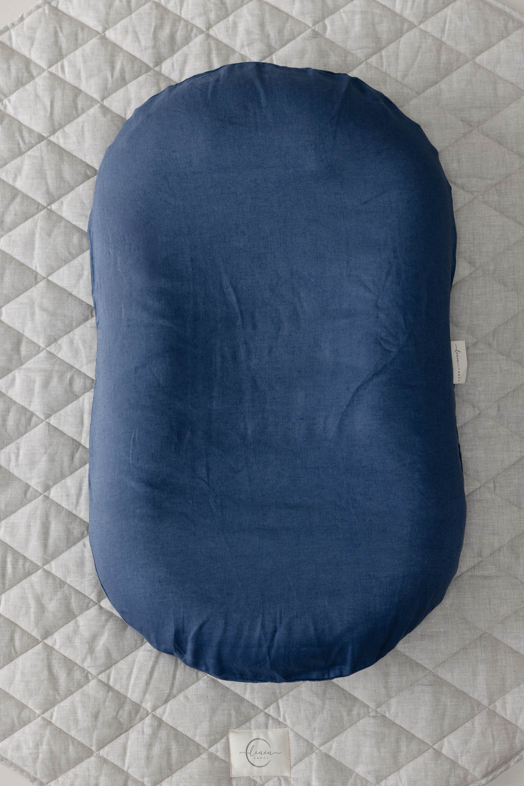 Baby Lounger Nest + Denim Blue Linen Cover