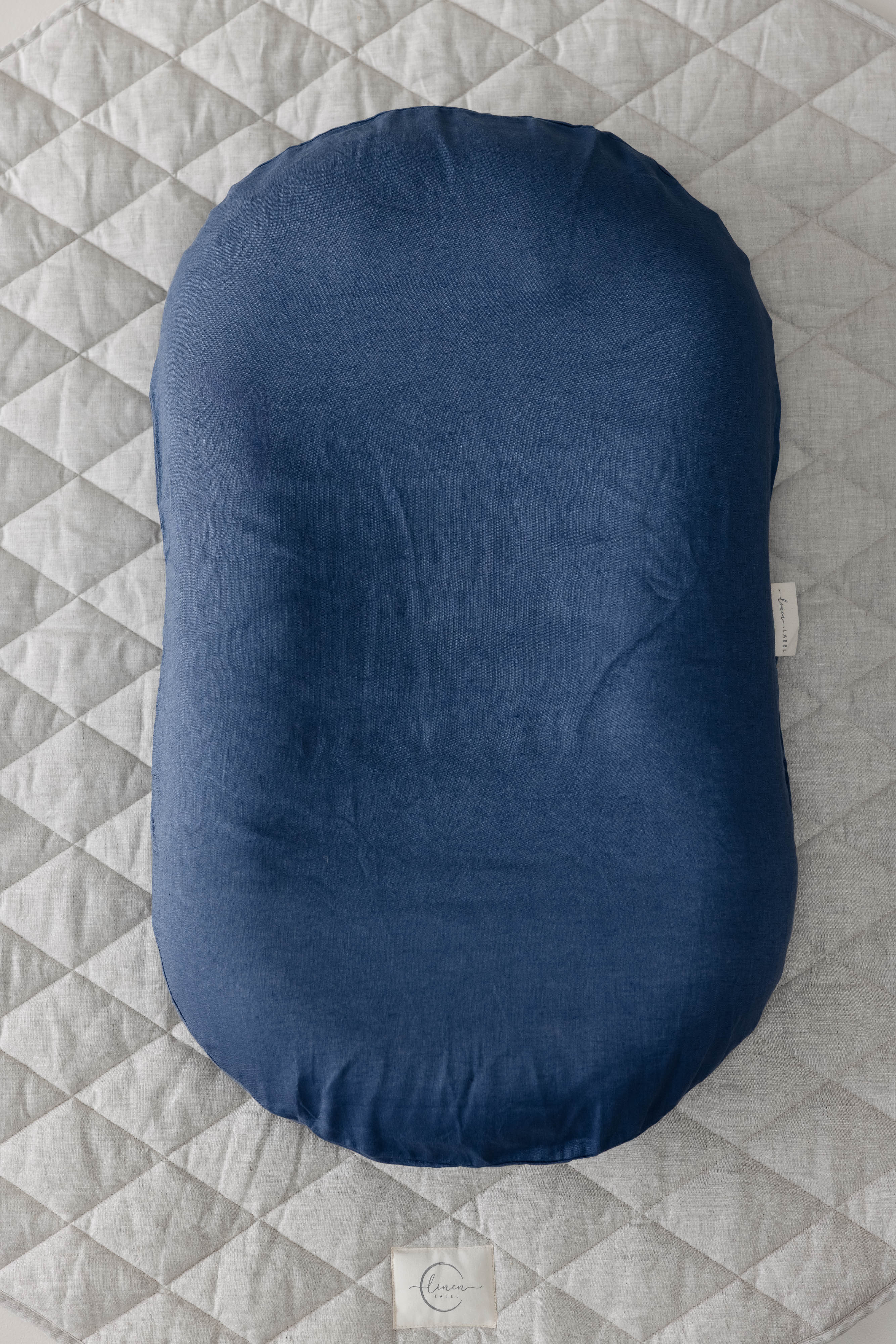 Baby Lounger Nest + Denim Blue Linen Cover