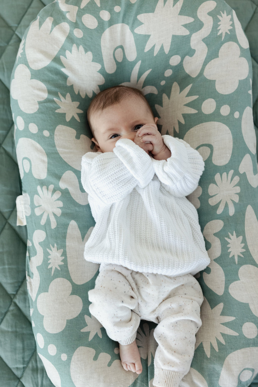 Baby Lounger Nest + Print Opal Sage Linen Cover