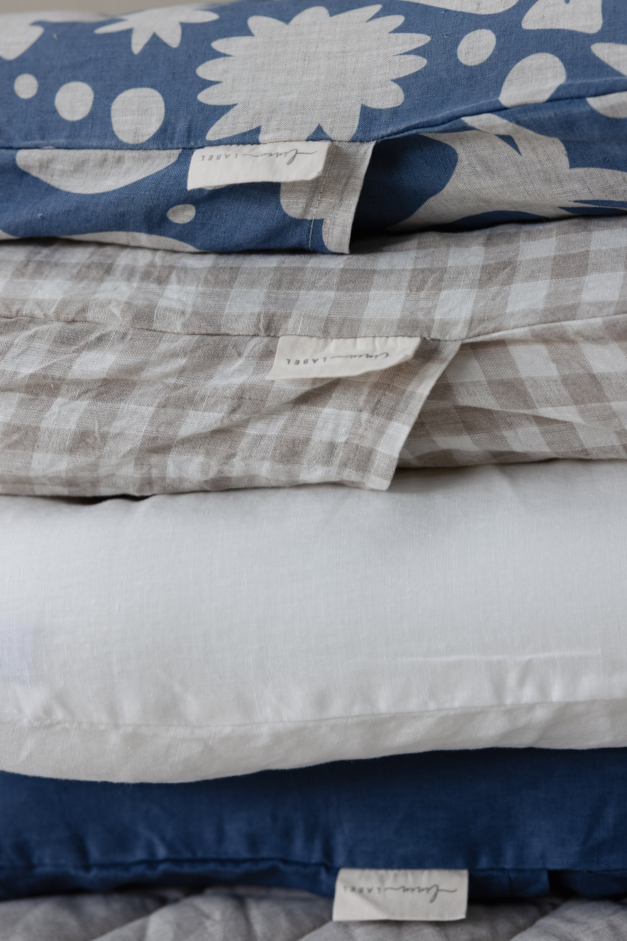 Baby Lounger Nest + Print Denim Blue Linen Cover
