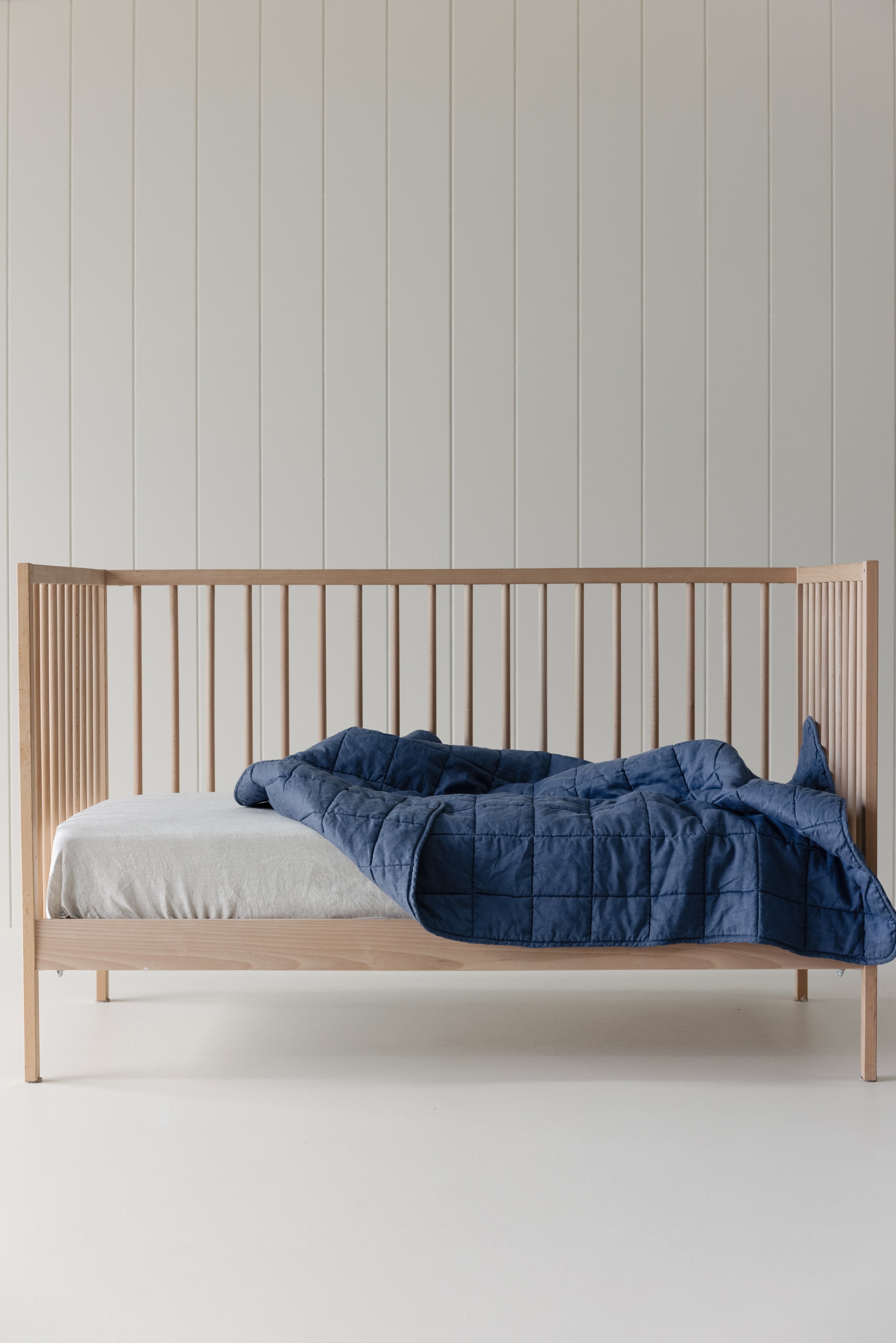 Rectangle Toddler blanket & Play Mat- Solid Denim Blue