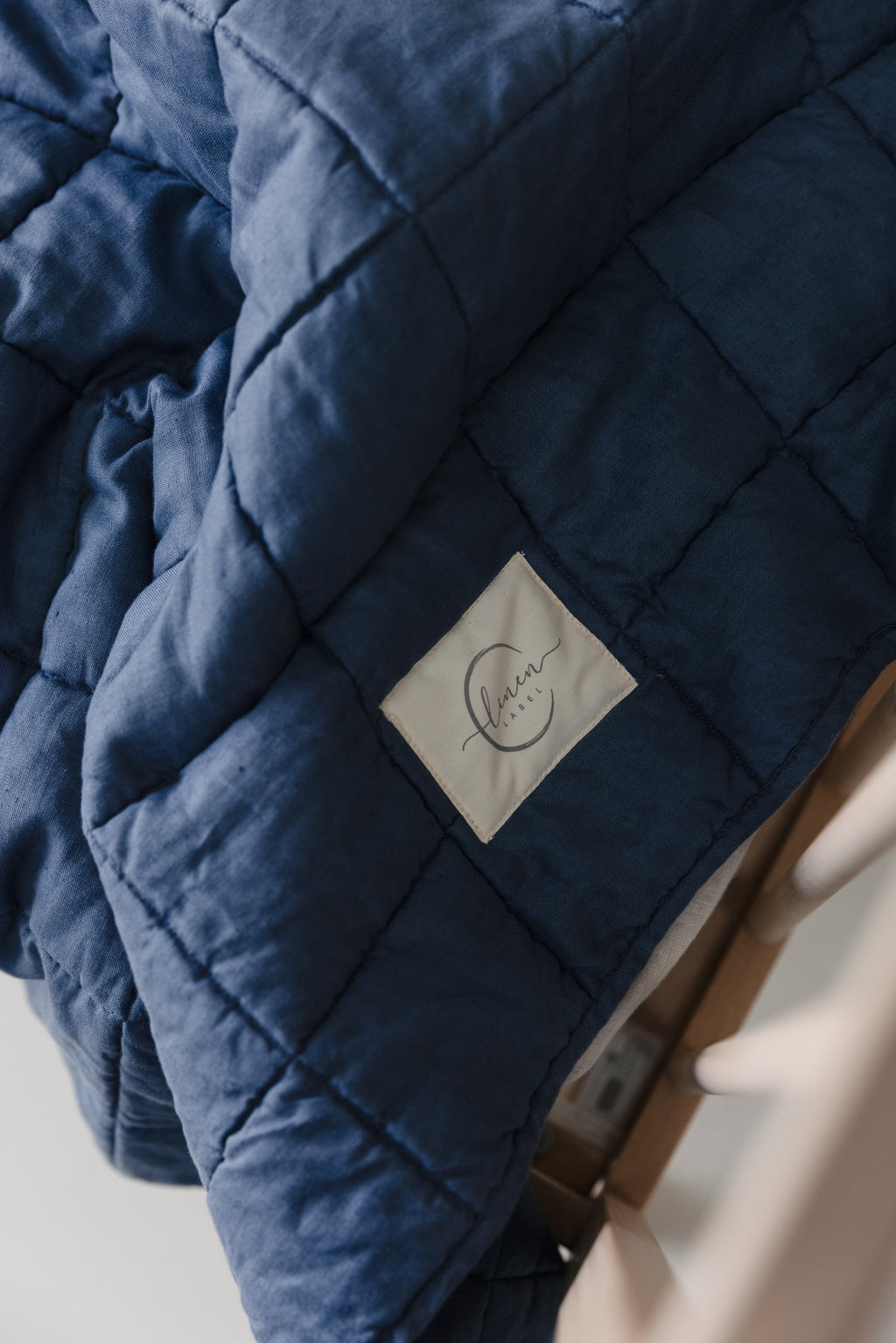 Rectangle Toddler blanket & Play Mat- Solid Denim Blue