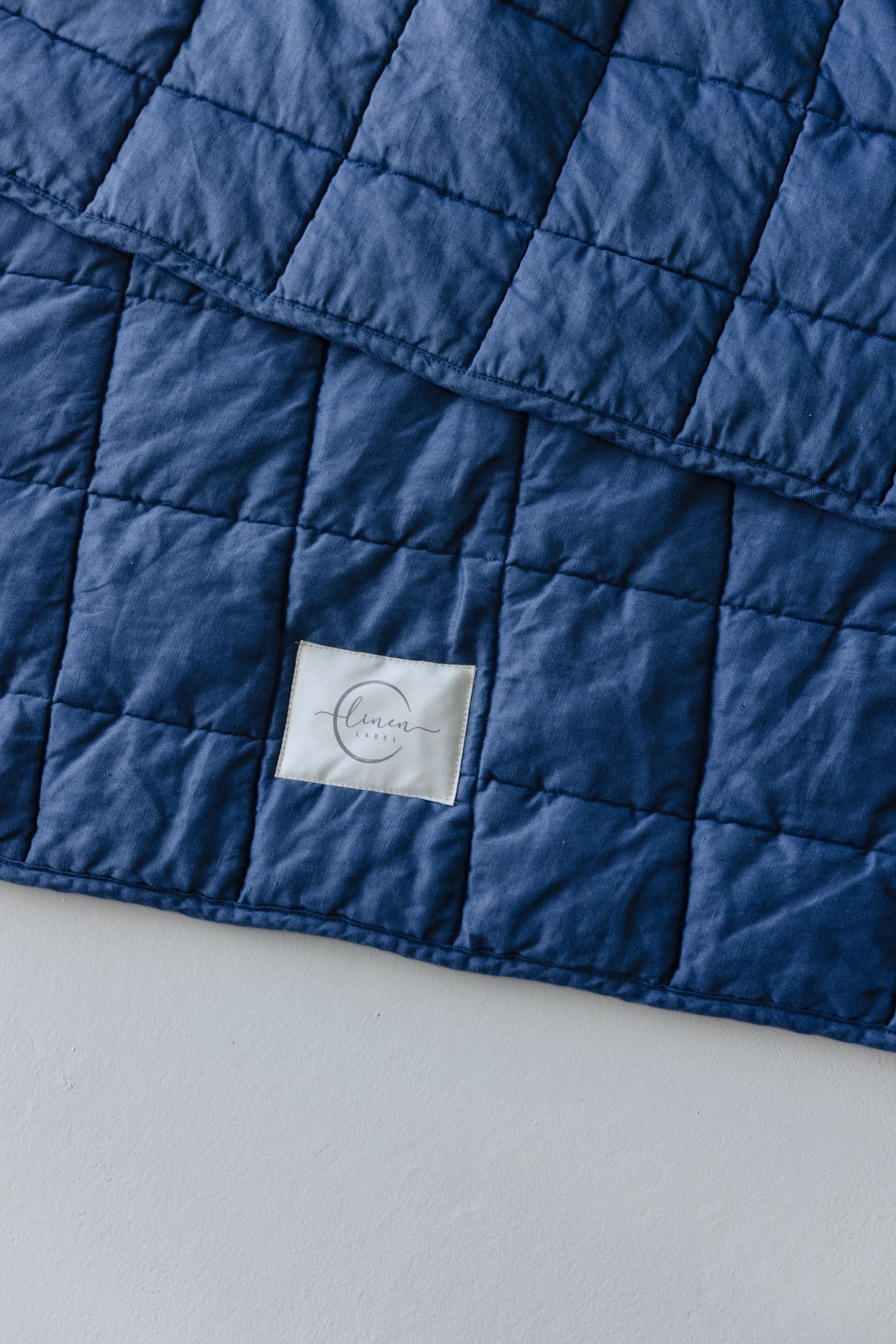 Rectangle Toddler blanket & Play Mat- Solid Denim Blue