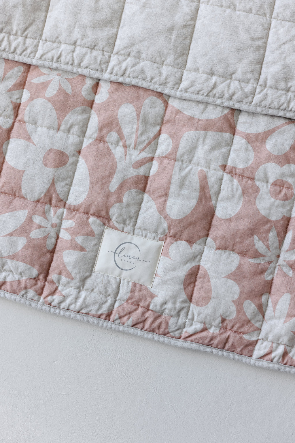 Rectangle Toddler Cot blanket & Play Mat- Print Soft Clay & Oat