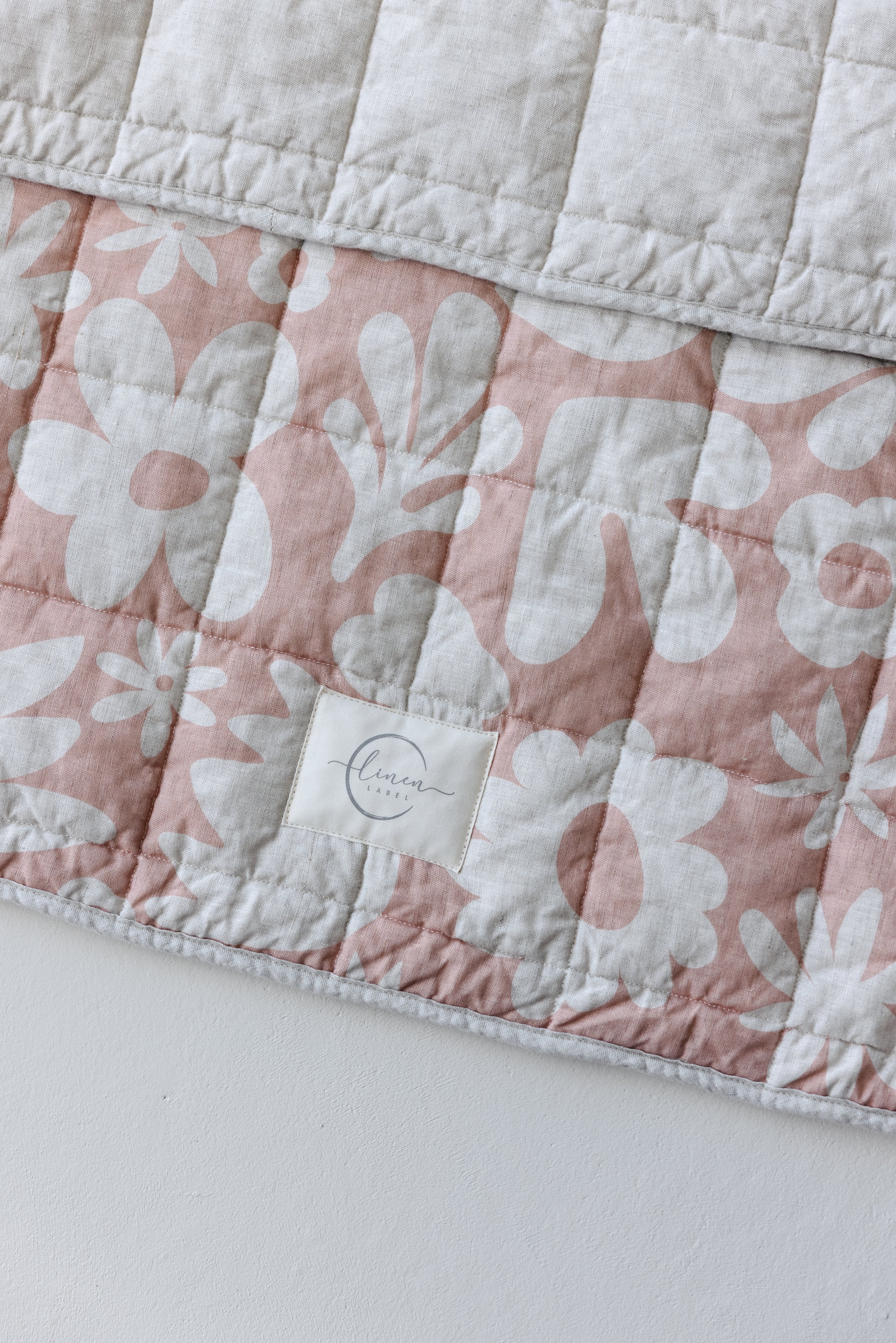 Rectangle Toddler Cot blanket & Play Mat- Print Soft Clay & Oat