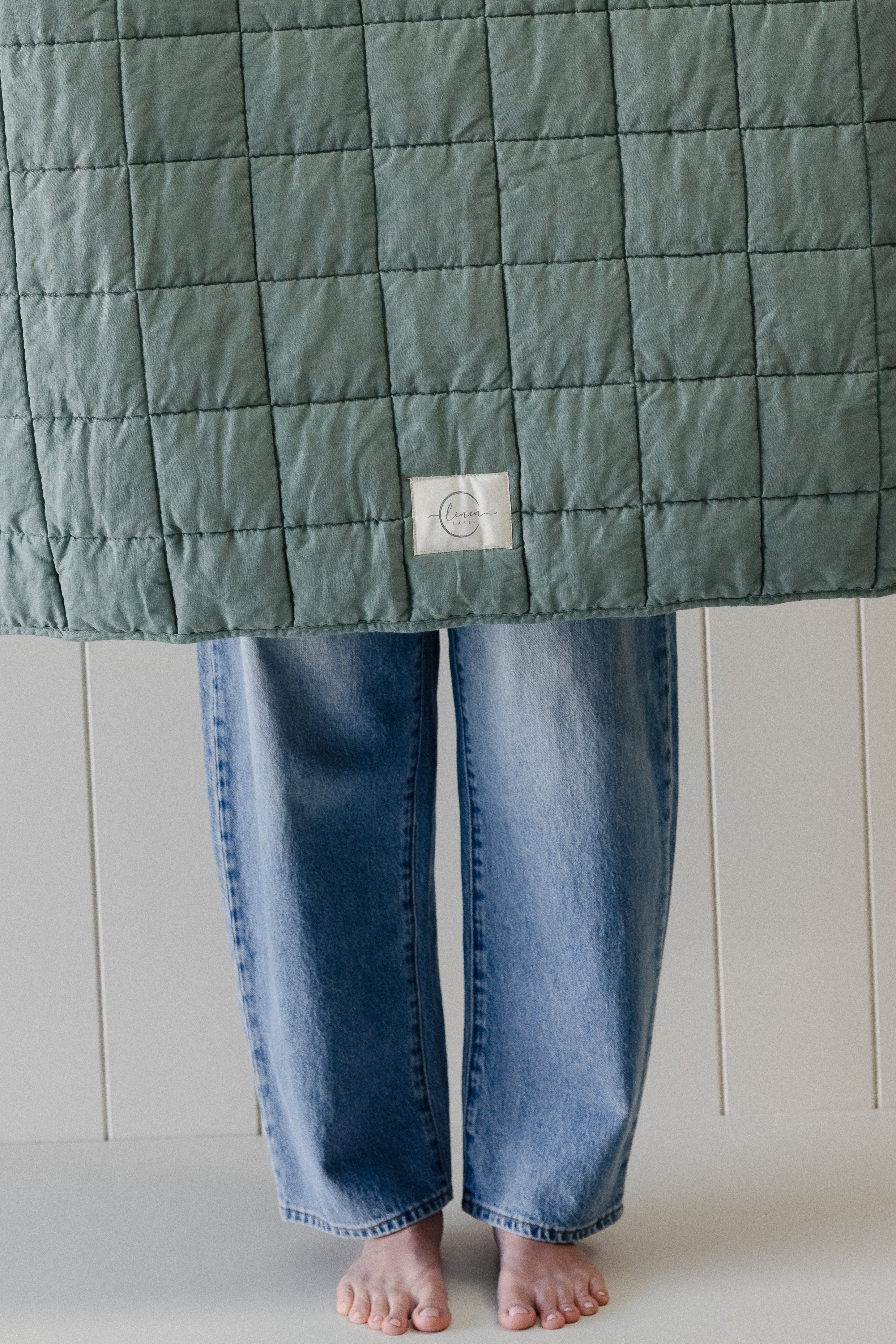 Rectangle Toddler blanket & Play Mat- Solid Opal Sage