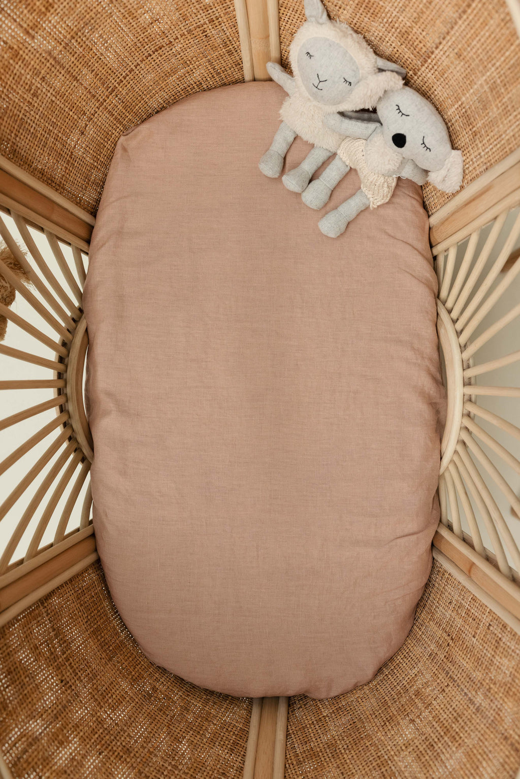 Linen Bassinet Sheet- Soft Clay