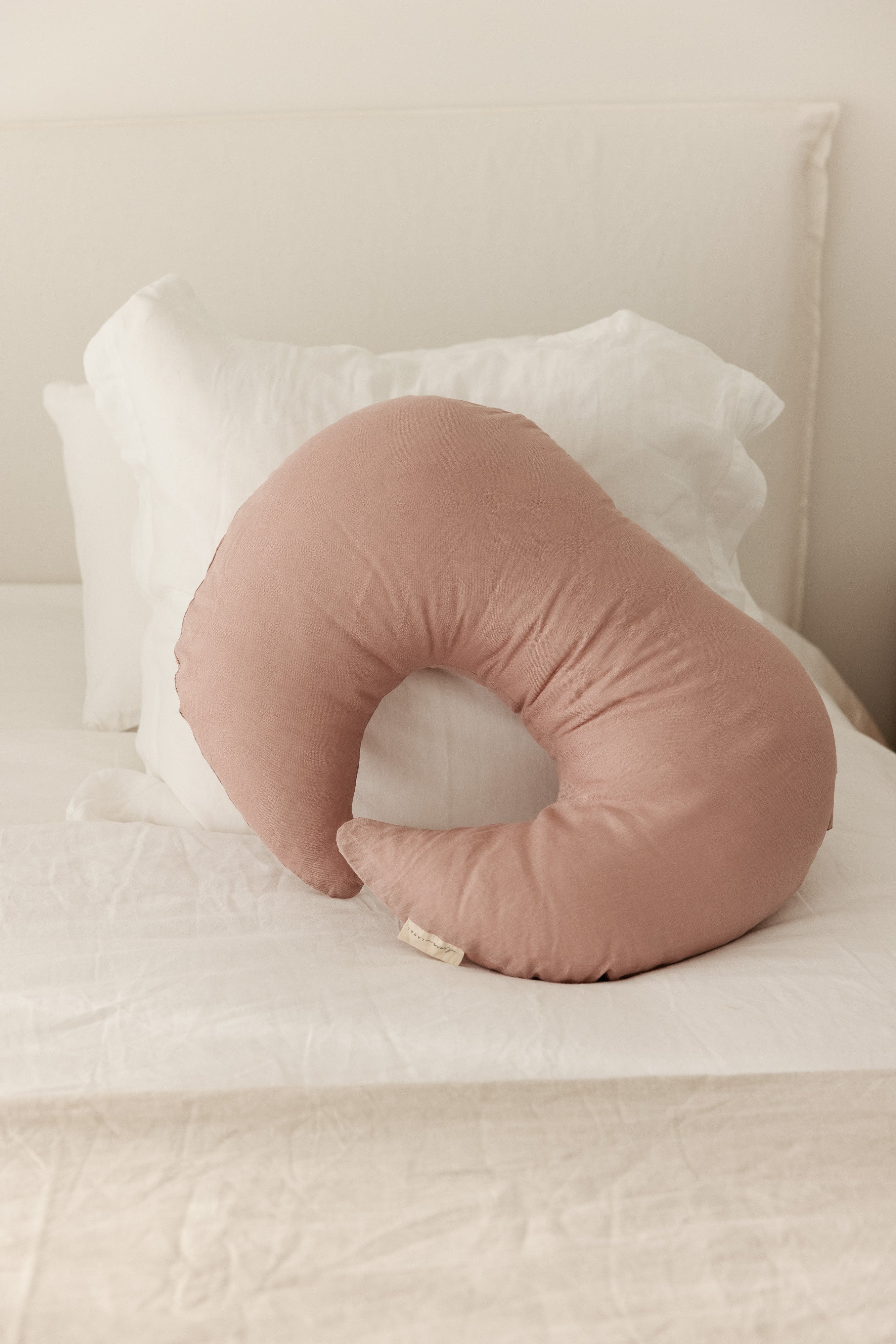 Moon Shape Nursing Pillow- Clay