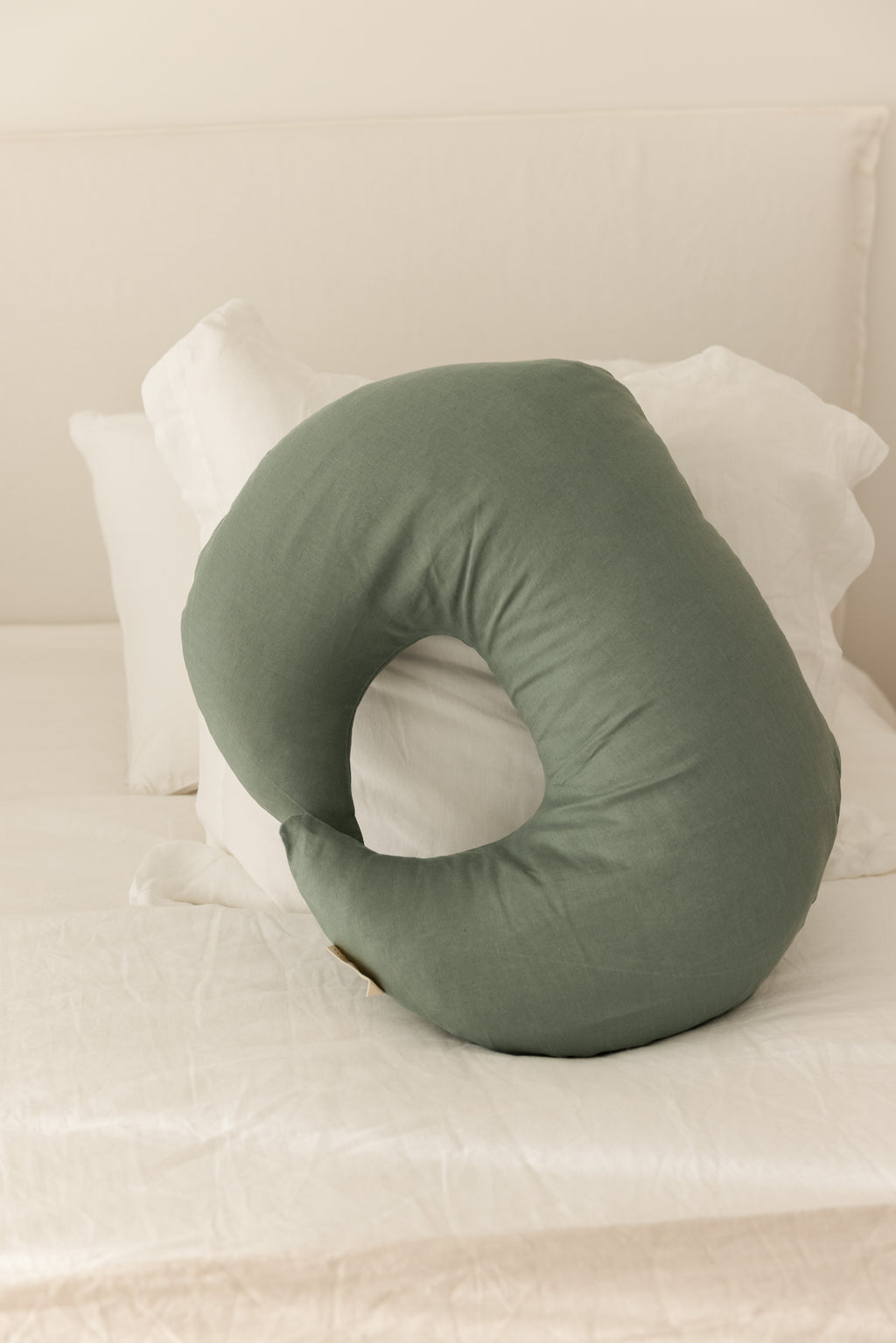 Moon Shape Nursing Pillow - Opal Sage