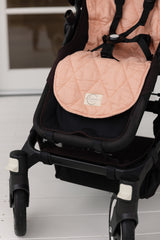 Coral & Gingham - Pram Liner- In Pure Linen