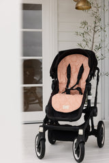 Coral & Gingham - Pram Liner- In Pure Linen