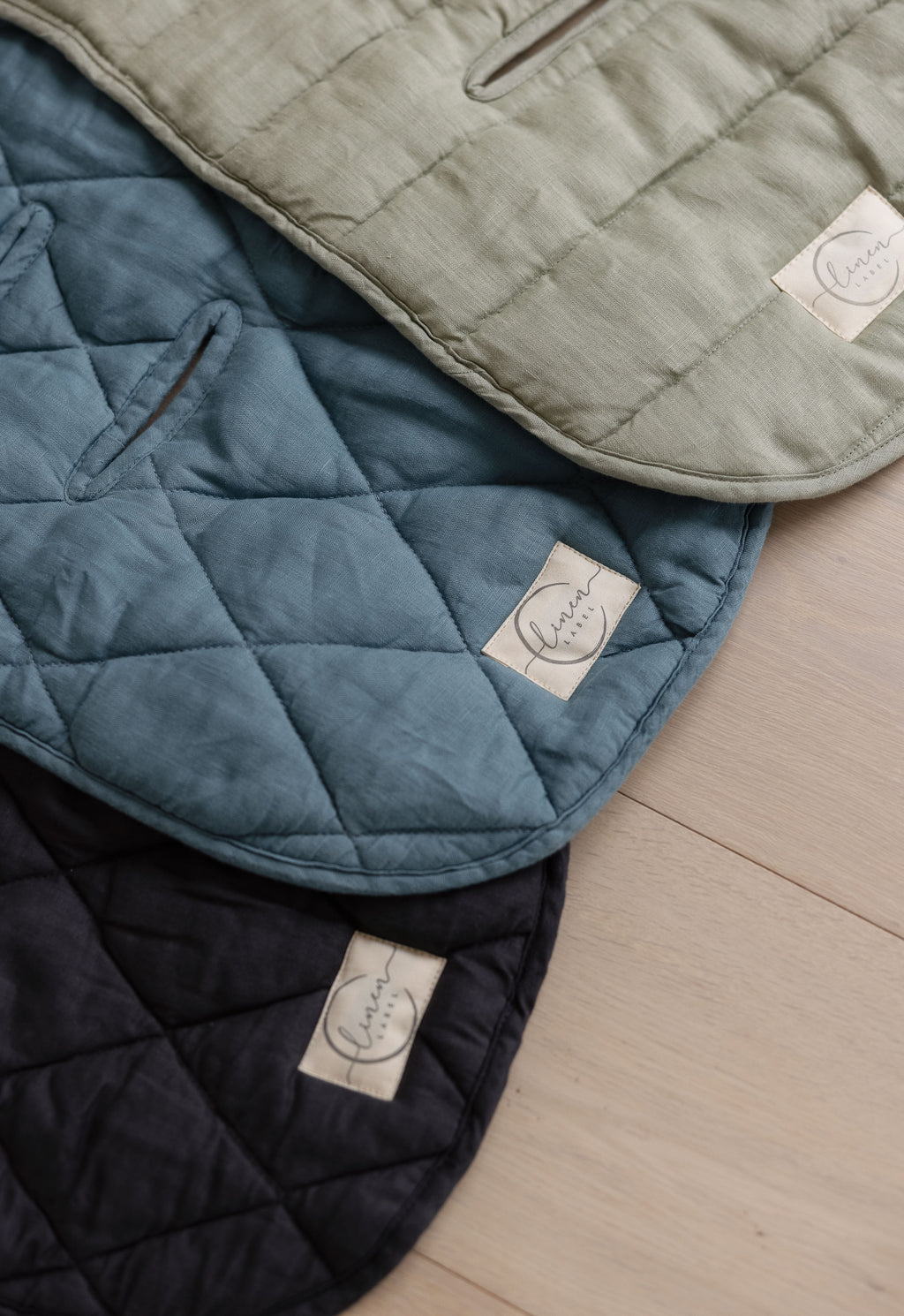 Soft Sage & Pinstripe - Pram liner