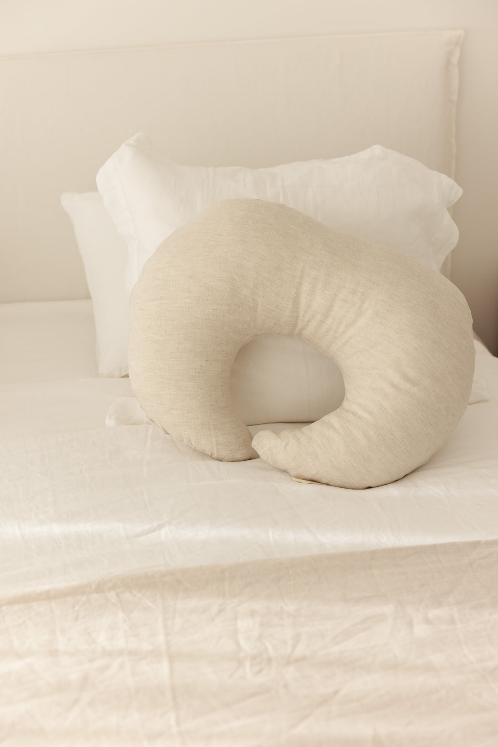 Moon Shape Nursing Pillow- Oat Natural