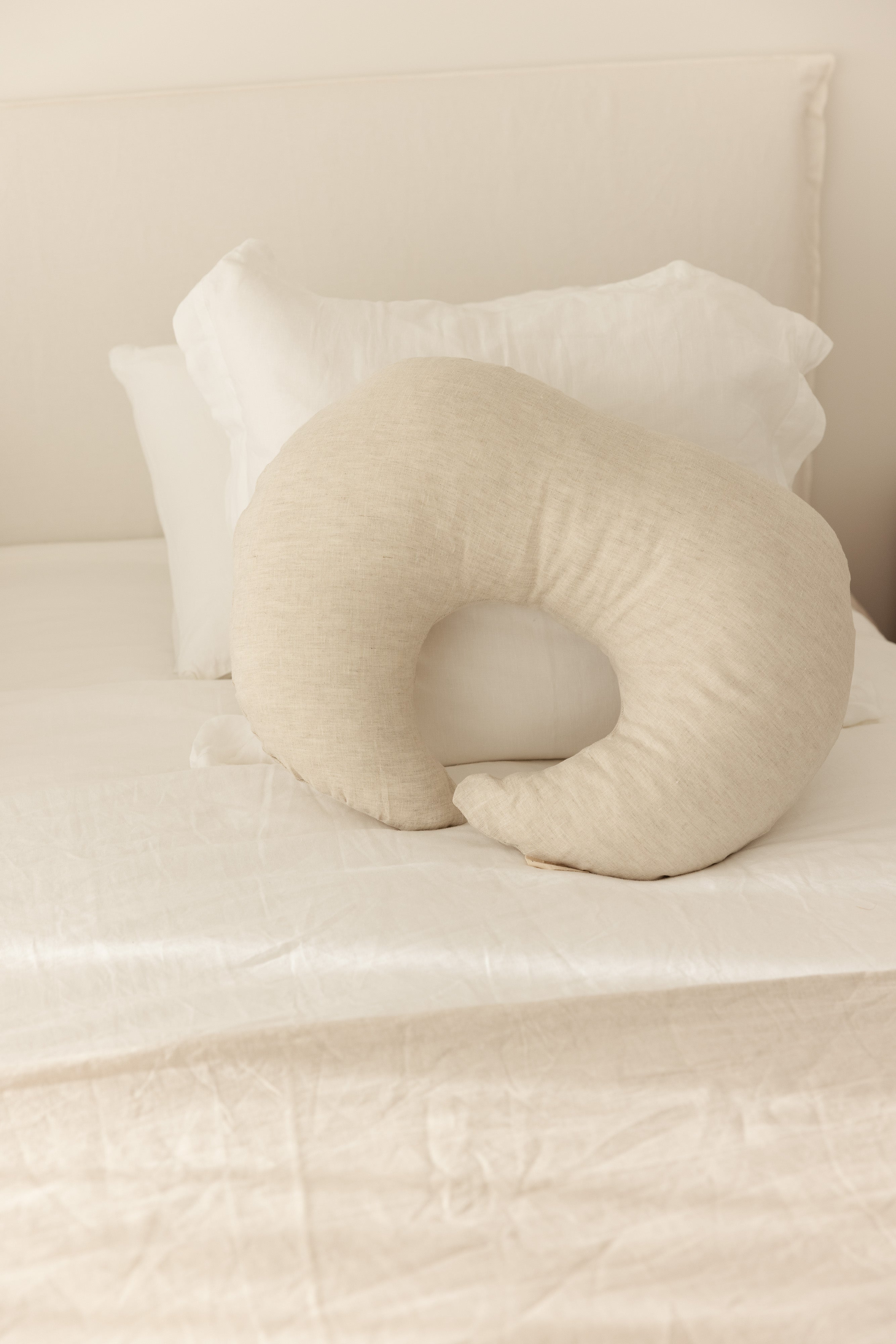 Moon Shape Nursing Pillow- Oat Natural