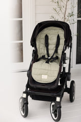 Soft Sage & Pinstripe - Pram liner