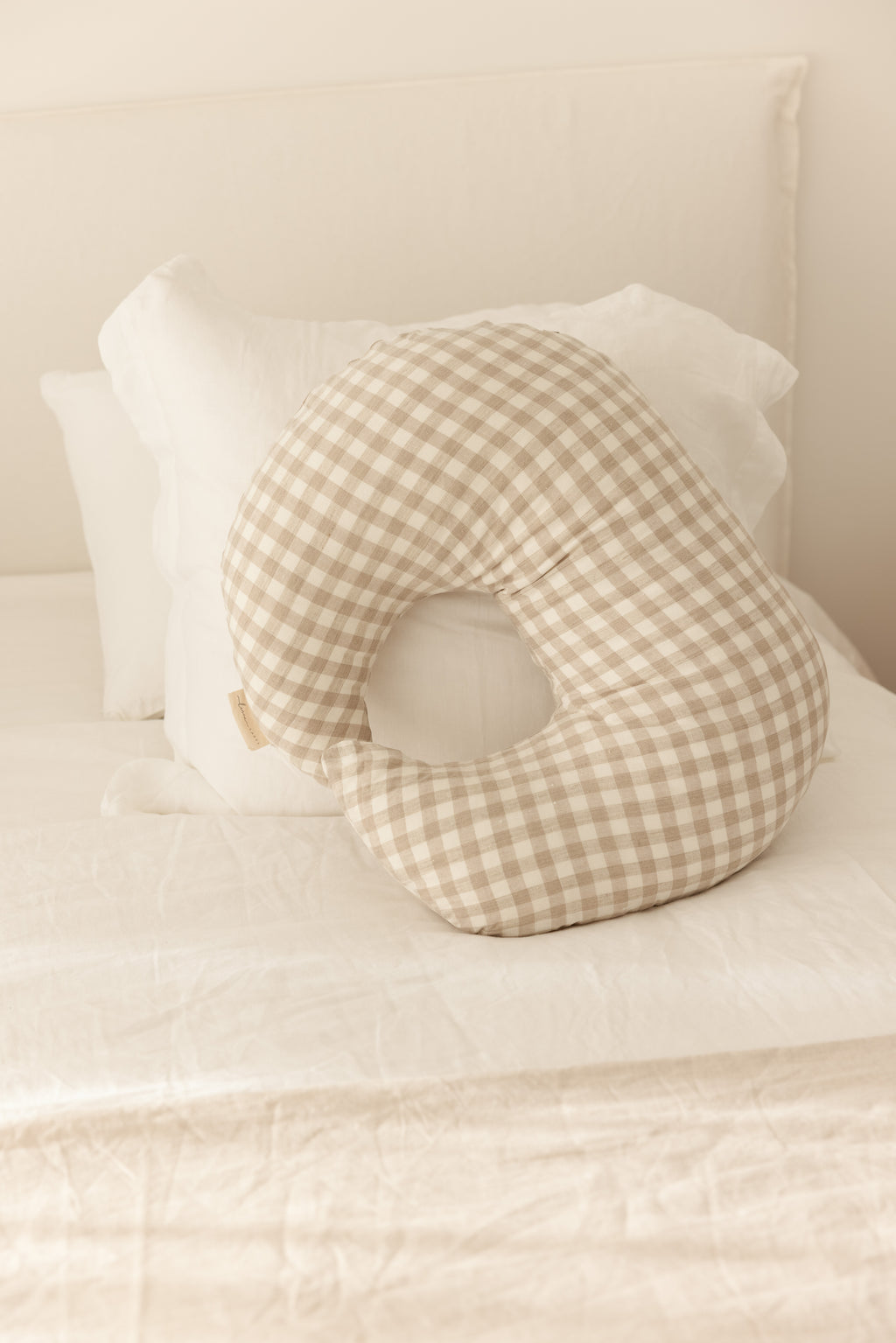 Moon Shape Nursing Pillow- Gingham