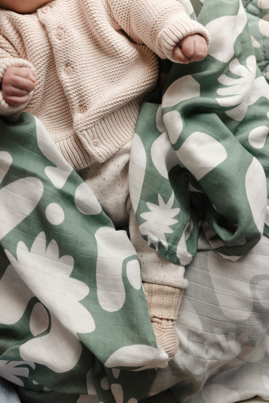 Muslin Swaddle Blanket- Sungazer Opal Sage Print