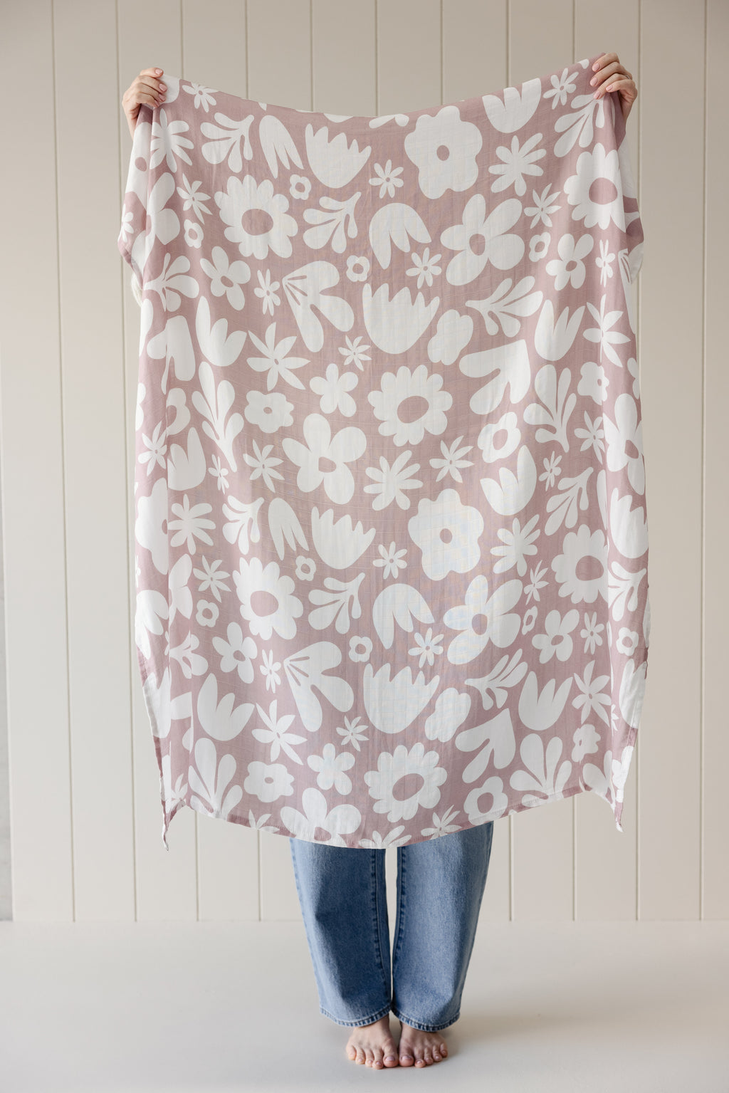 Muslin Swaddle Blanket- Meadow Blush Print