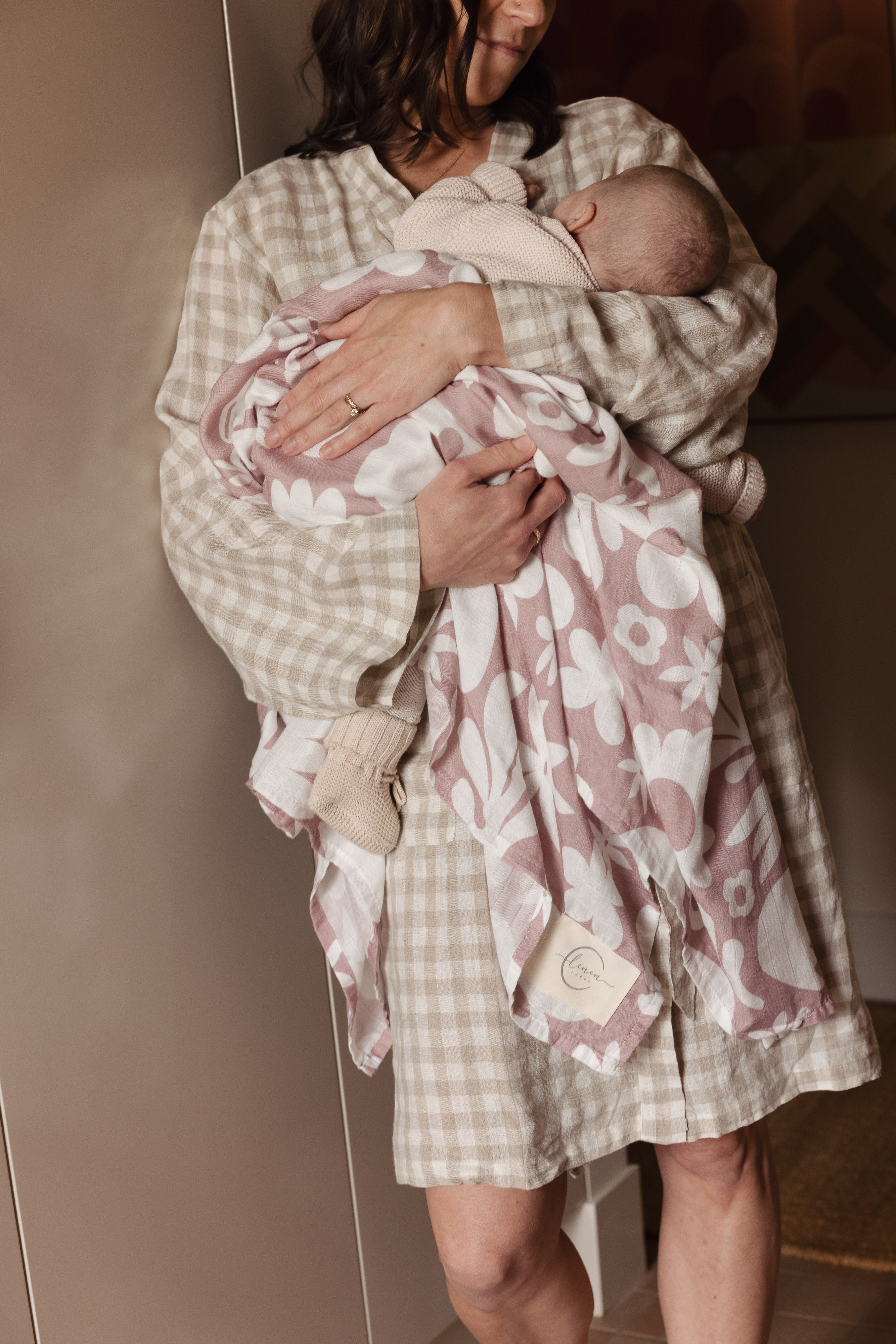 Muslin Swaddle Blanket- Meadow Blush Print