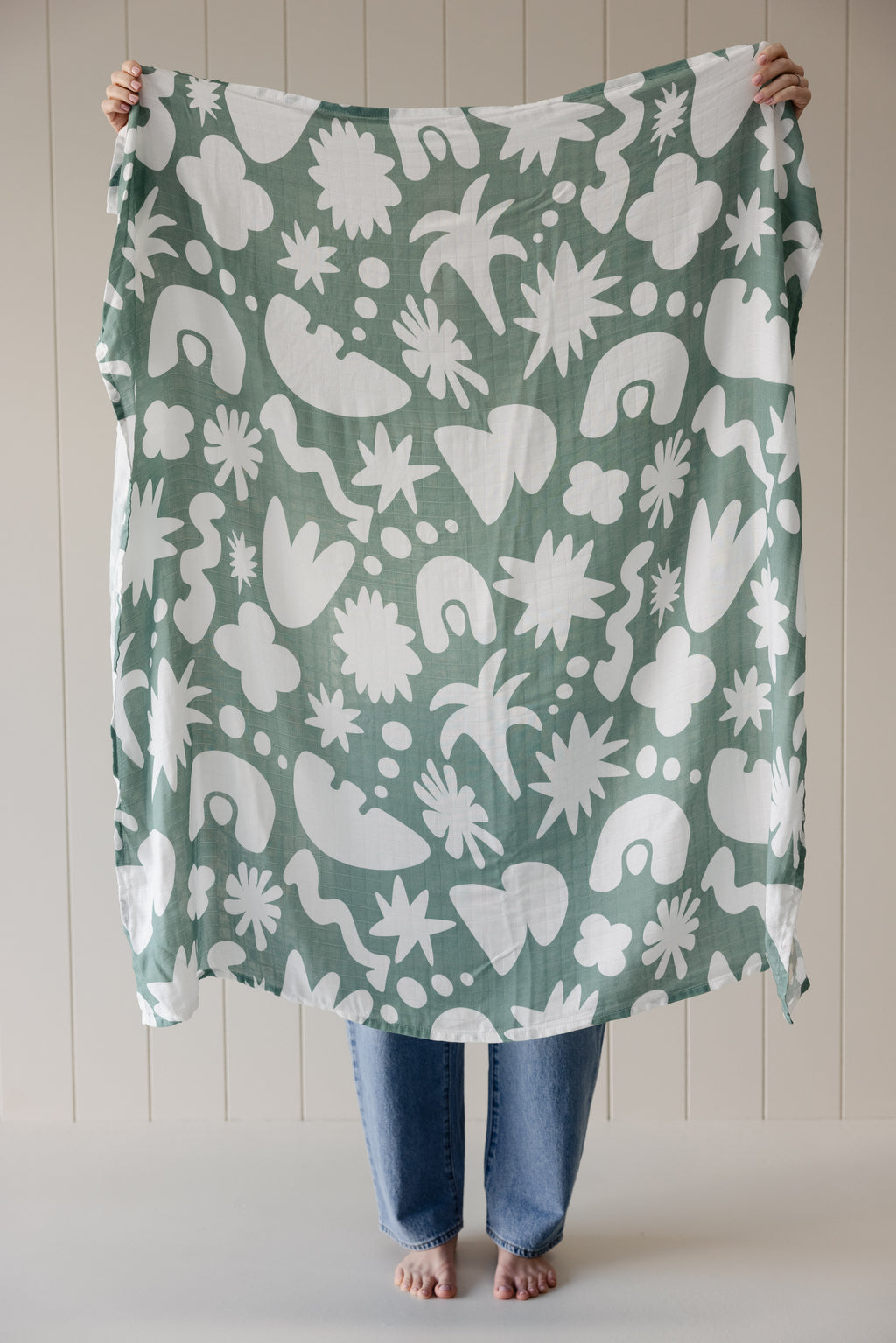 Muslin Swaddle Blanket- Sungazer Opal Sage Print