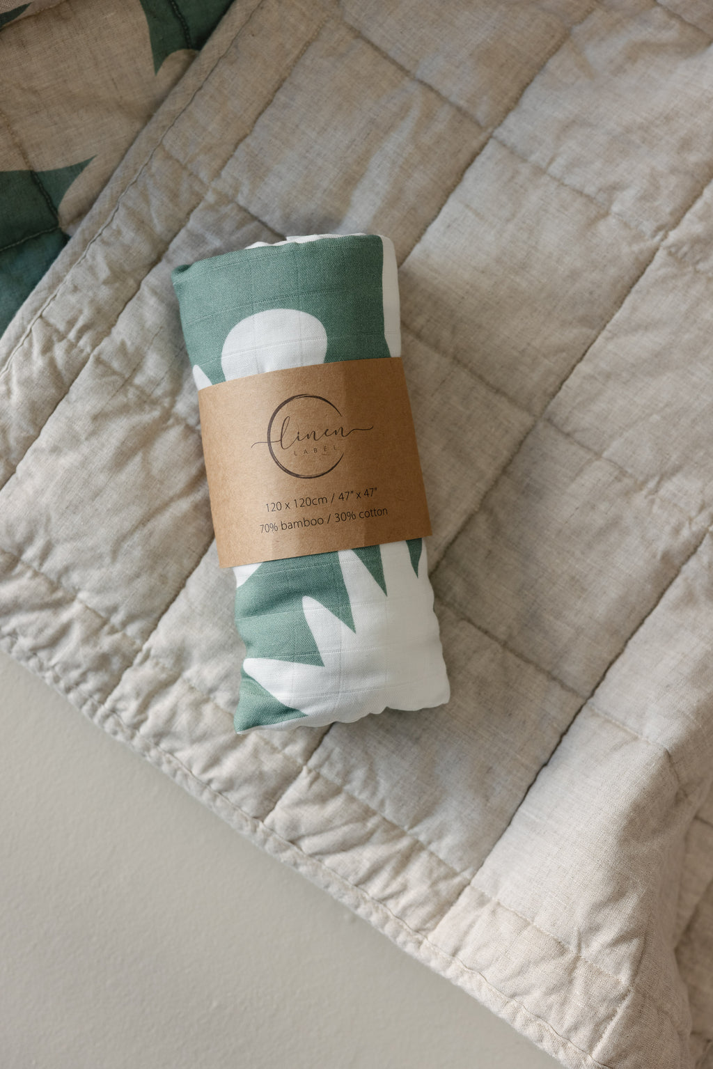 Muslin Swaddle Blanket- Sungazer Opal Sage Print