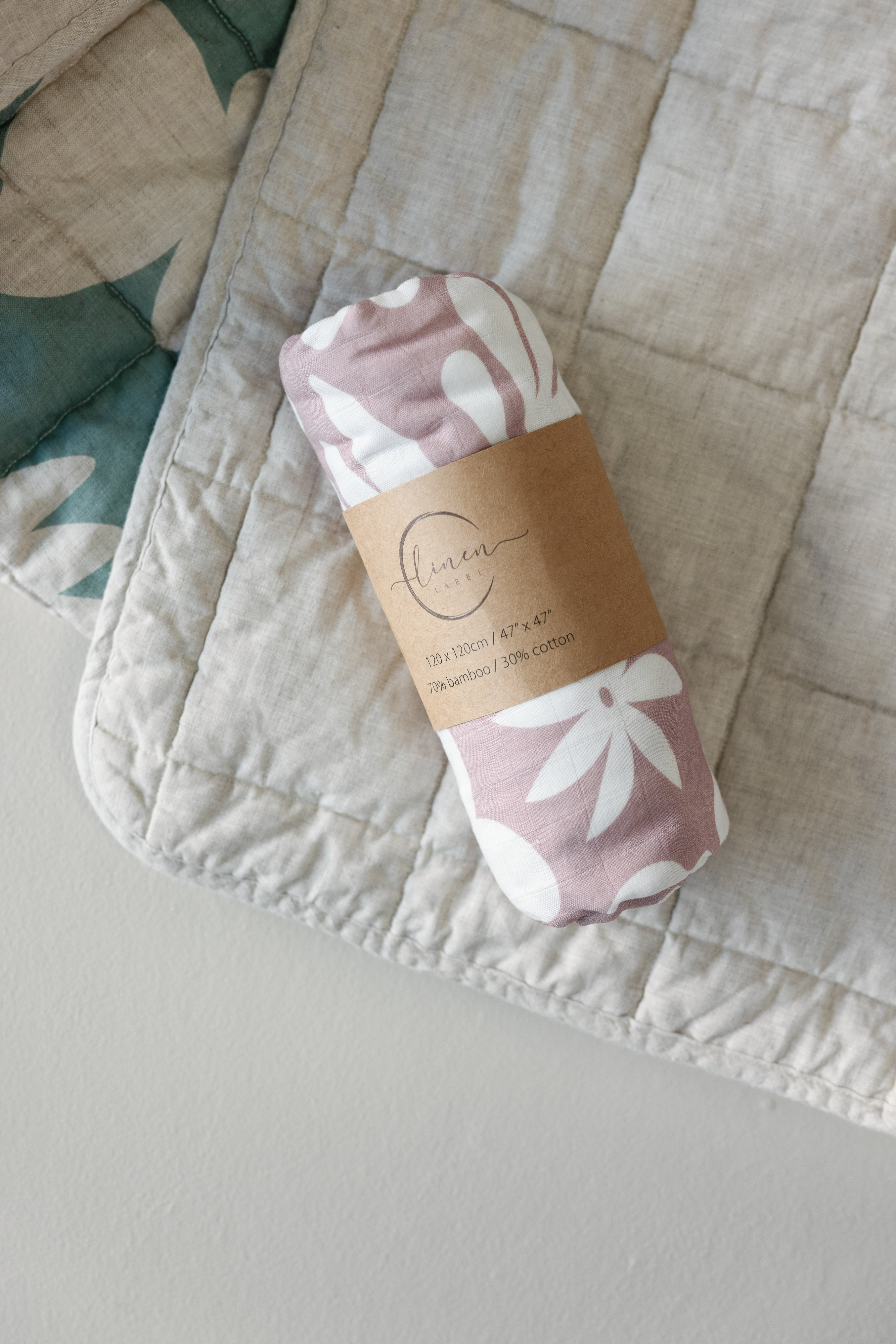 Muslin Swaddle Blanket- Meadow Blush Print