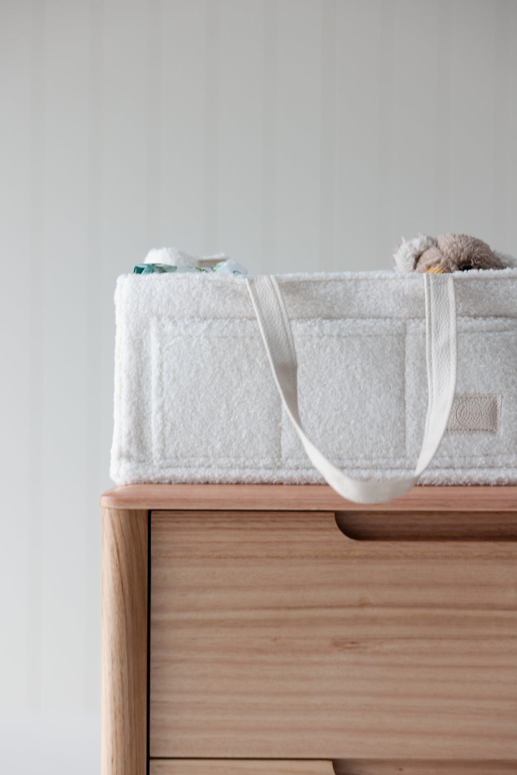 Teddy Core Nappy Caddy- Snow - NEW