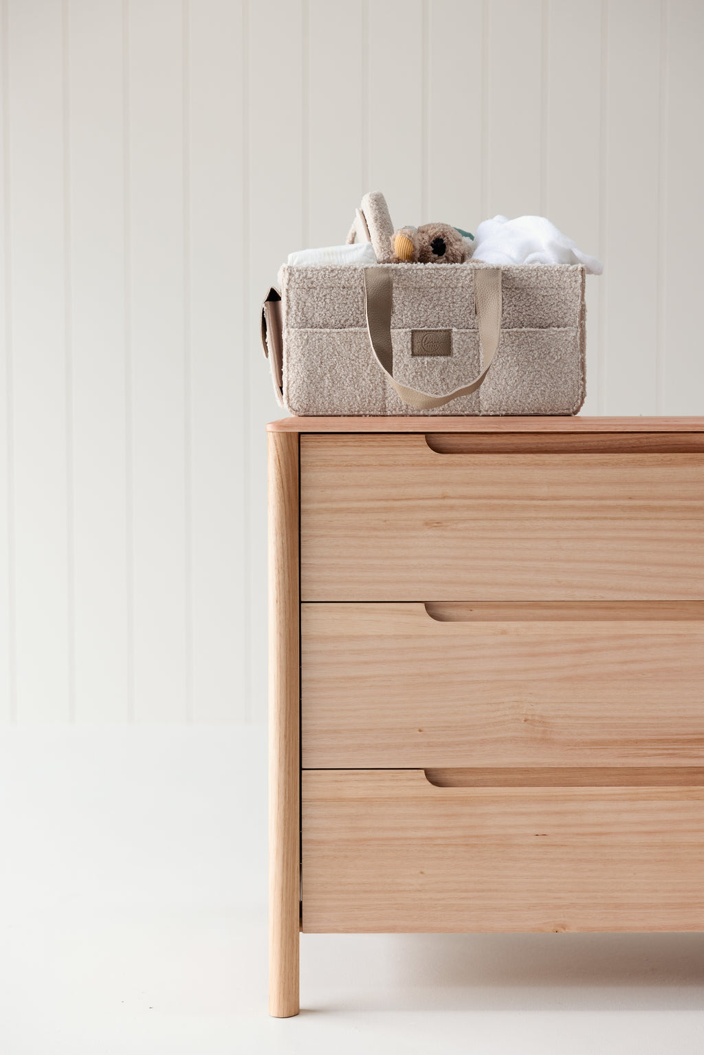 Teddy Nappy Caddy- Soft Nude- NEW
