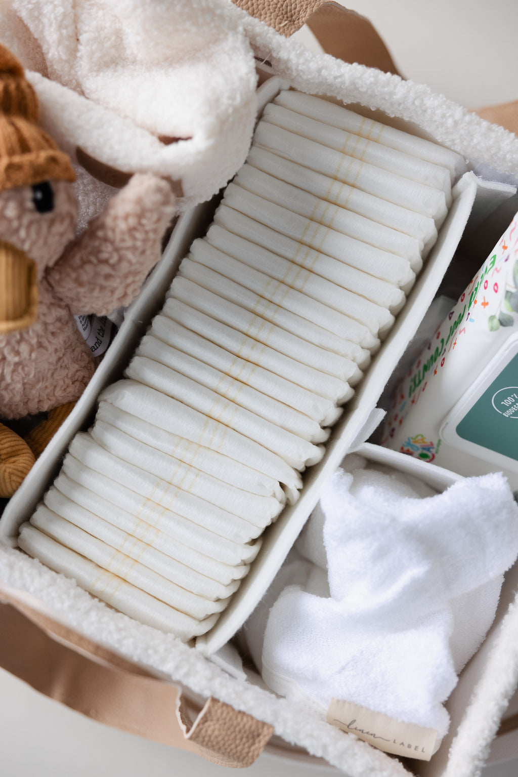 XL Teddy Nappy Caddy- SNOW & Fawn- NEW