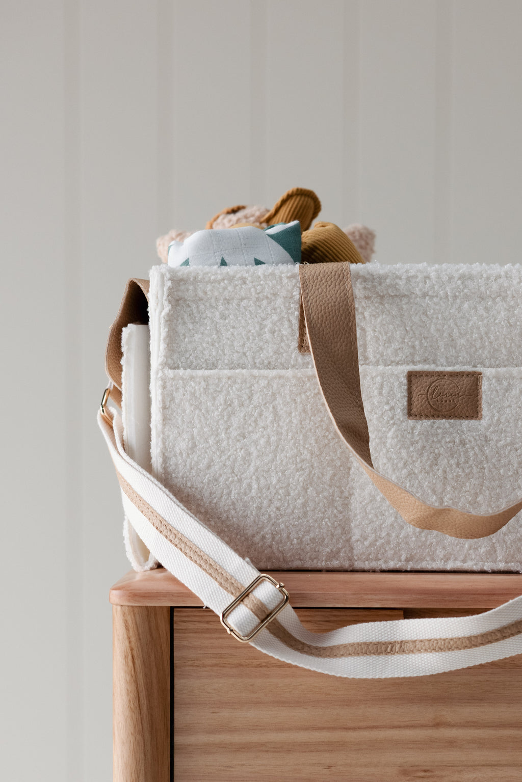 XL Teddy Nappy Caddy- SNOW & Fawn- NEW