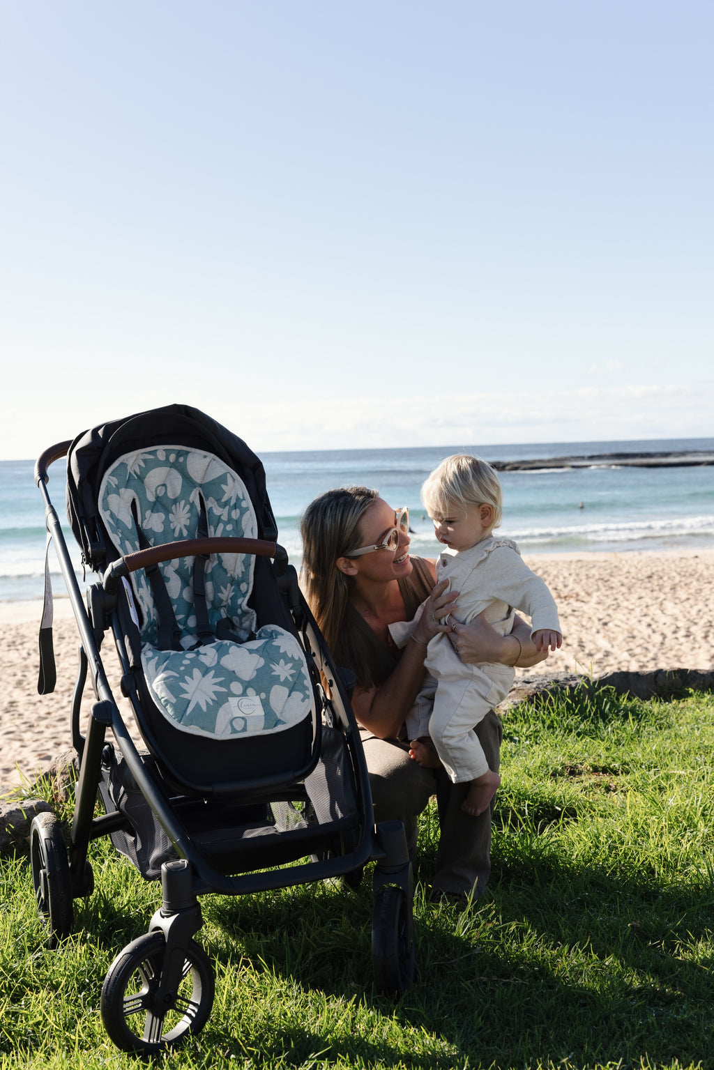 Pram Liner - Opal Sage Print