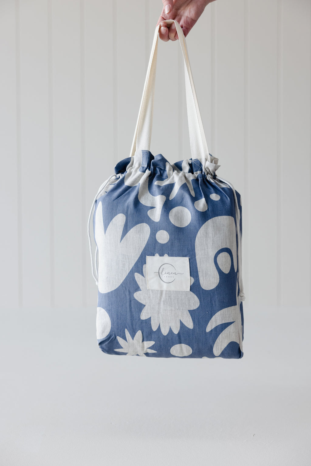 Round Play Mat- Denim Blue print