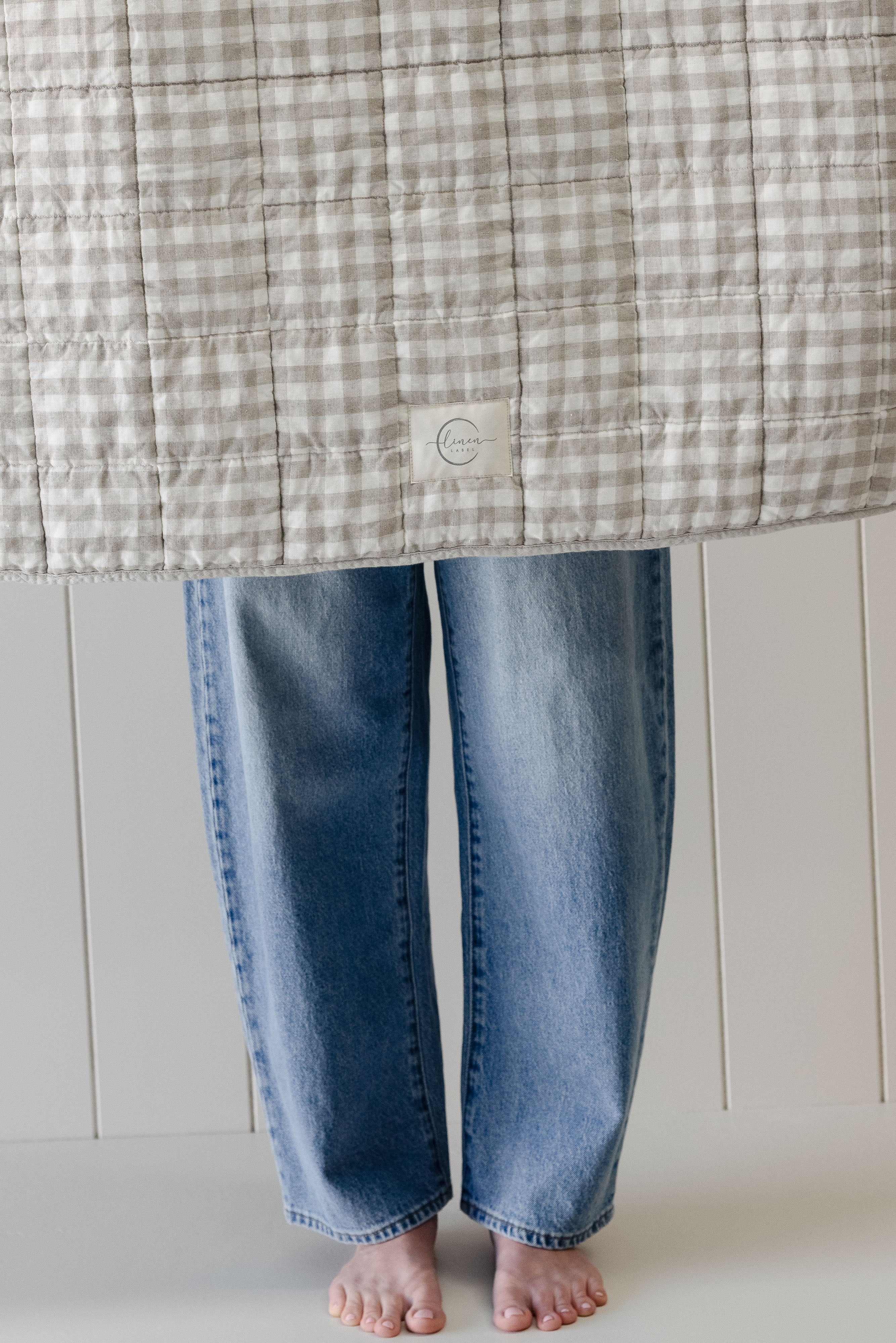 Rectangle Toddler blanket & Play Mat- Natural Gingham & Oat