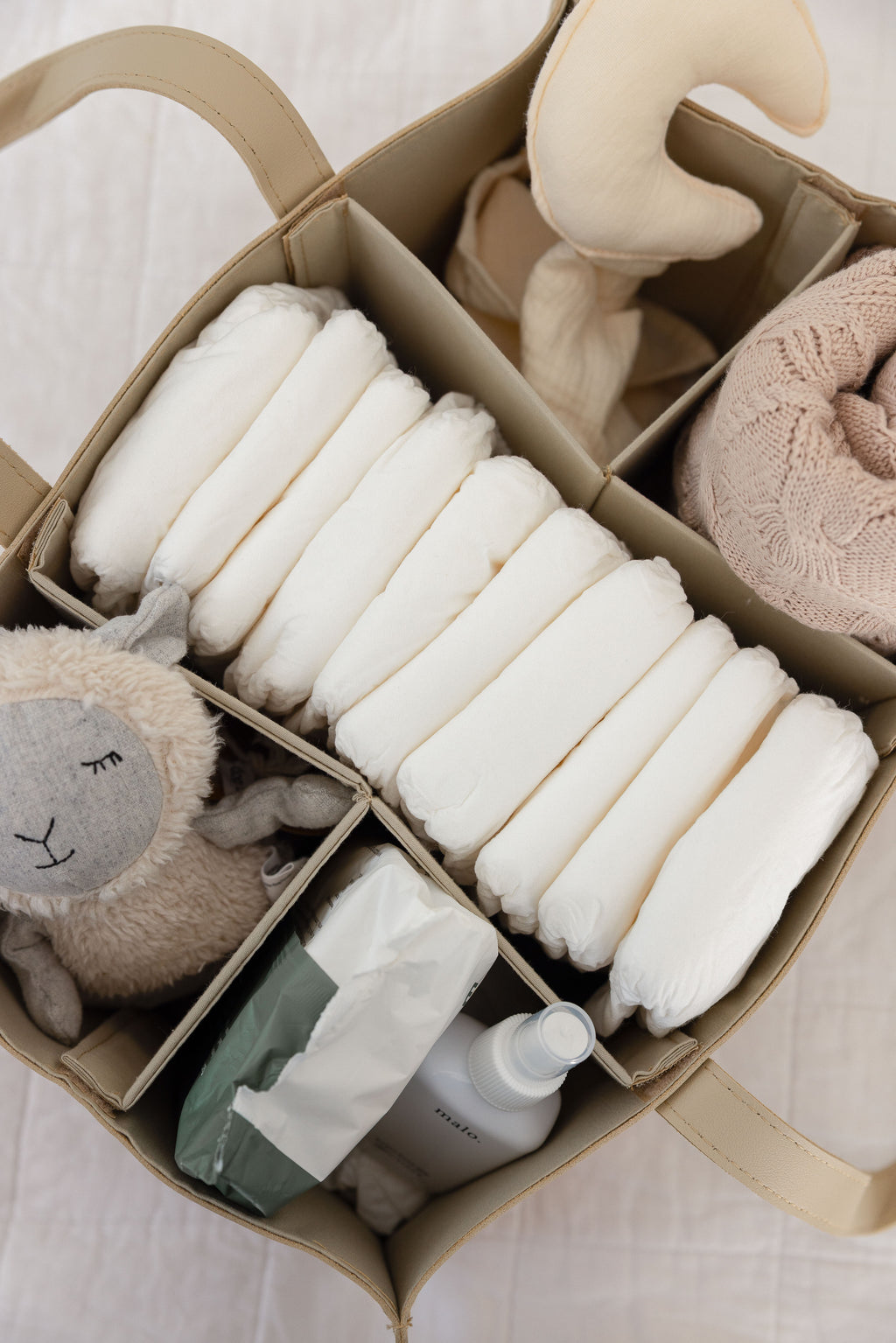 Nappy Caddy- Luxe Range- Nude