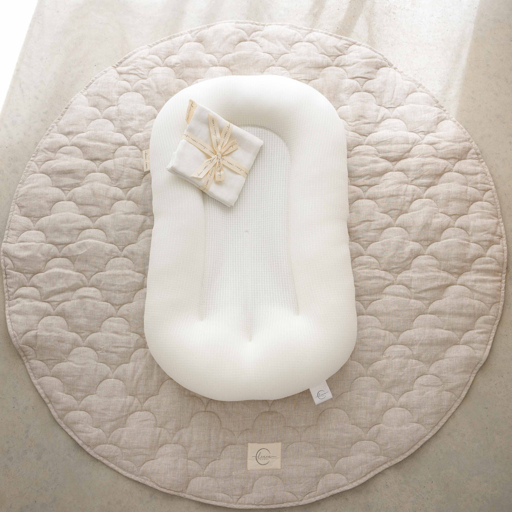 Baby Lounger Nest + Snow White Linen Cover
