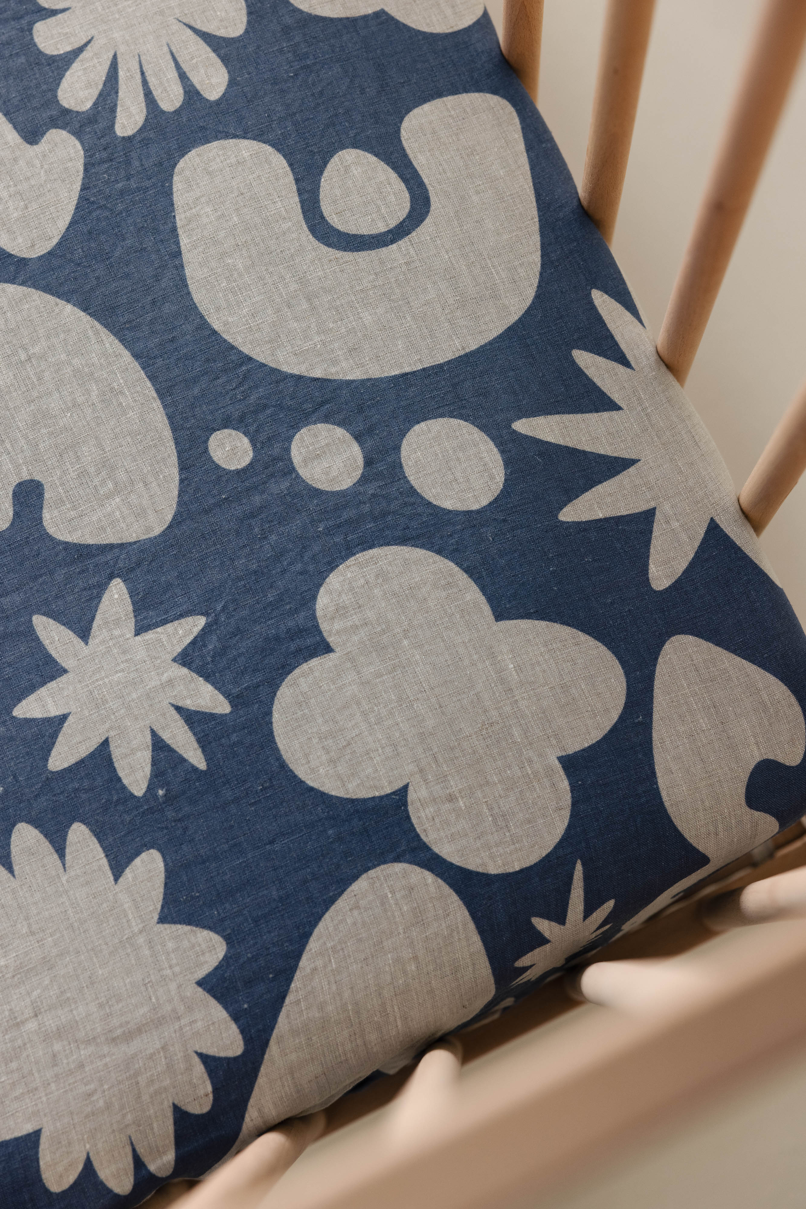 Cot Sheet - Sungazer Print Denim Blue