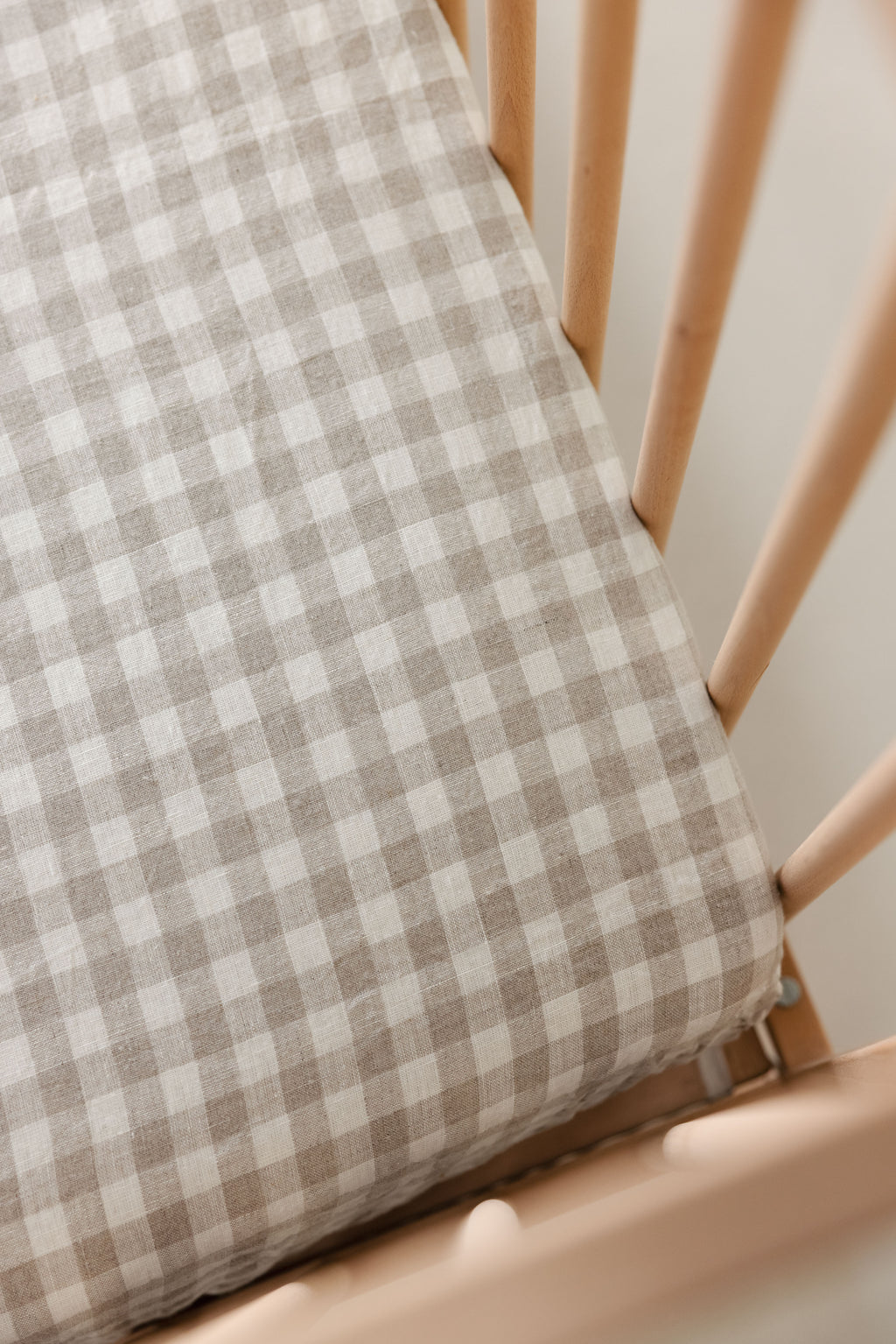 Cot Sheet - Natural Gingham