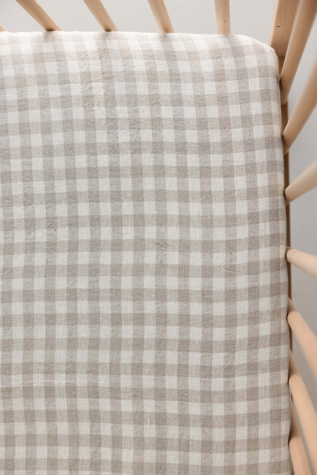 Cot Sheet - Natural Gingham