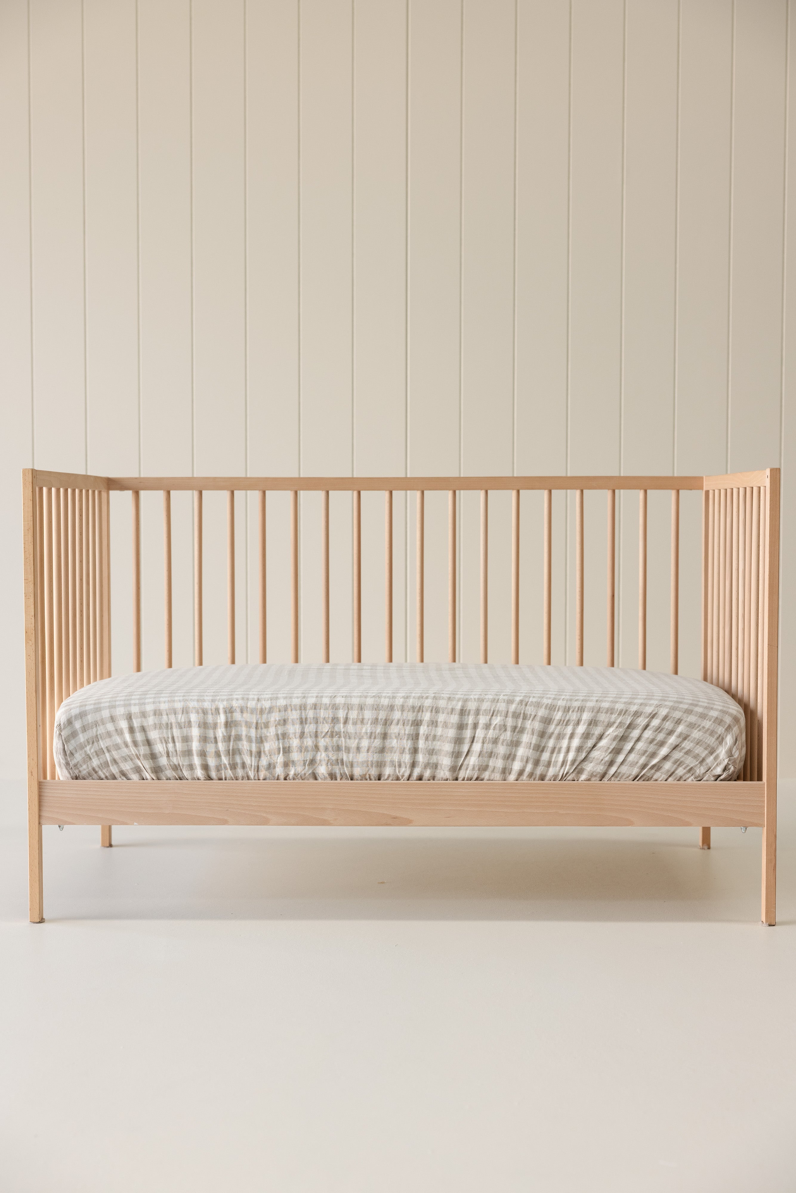 Cot Sheet - Natural Gingham