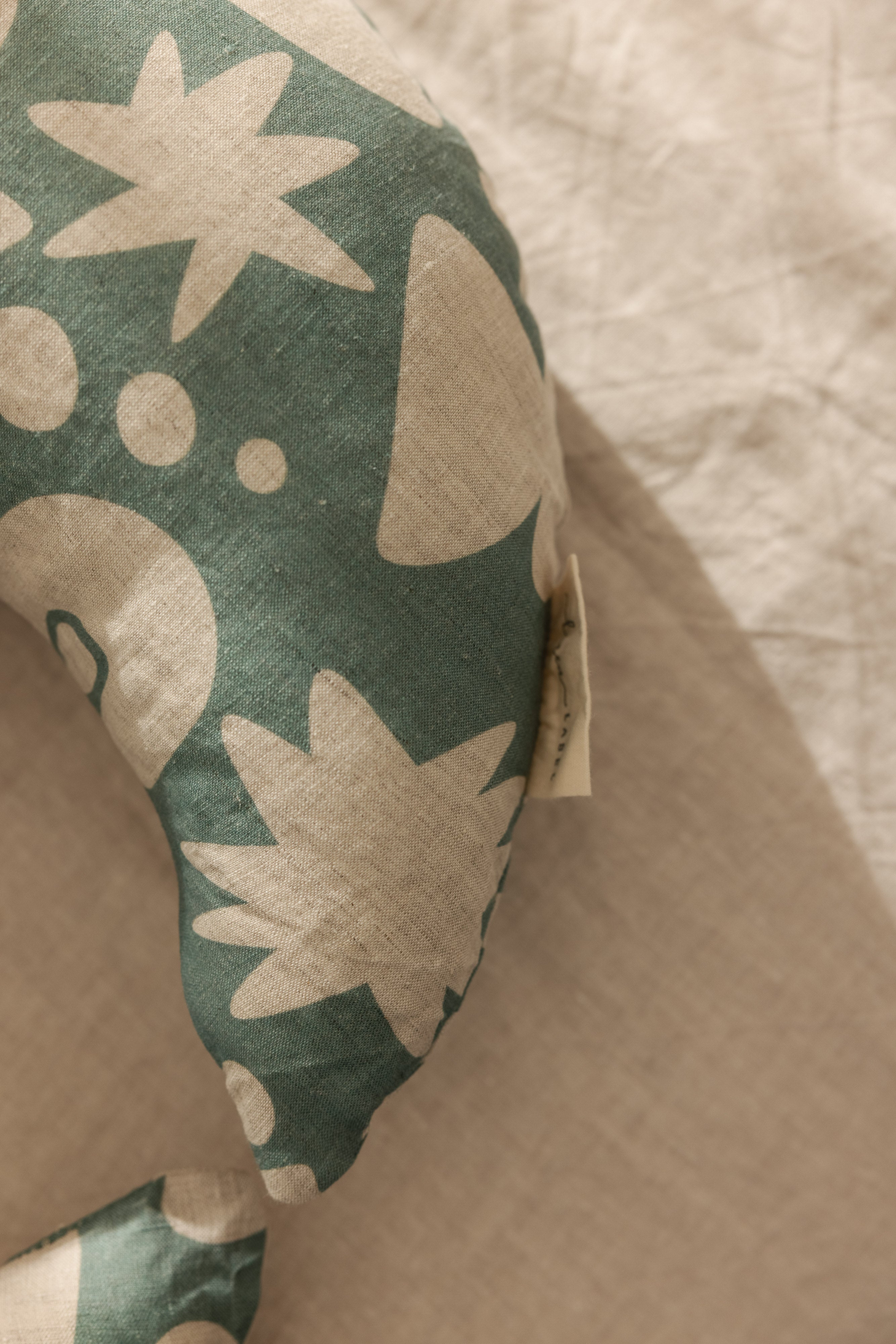 Moon Shape Nursing Pillow- Print Opal Sage