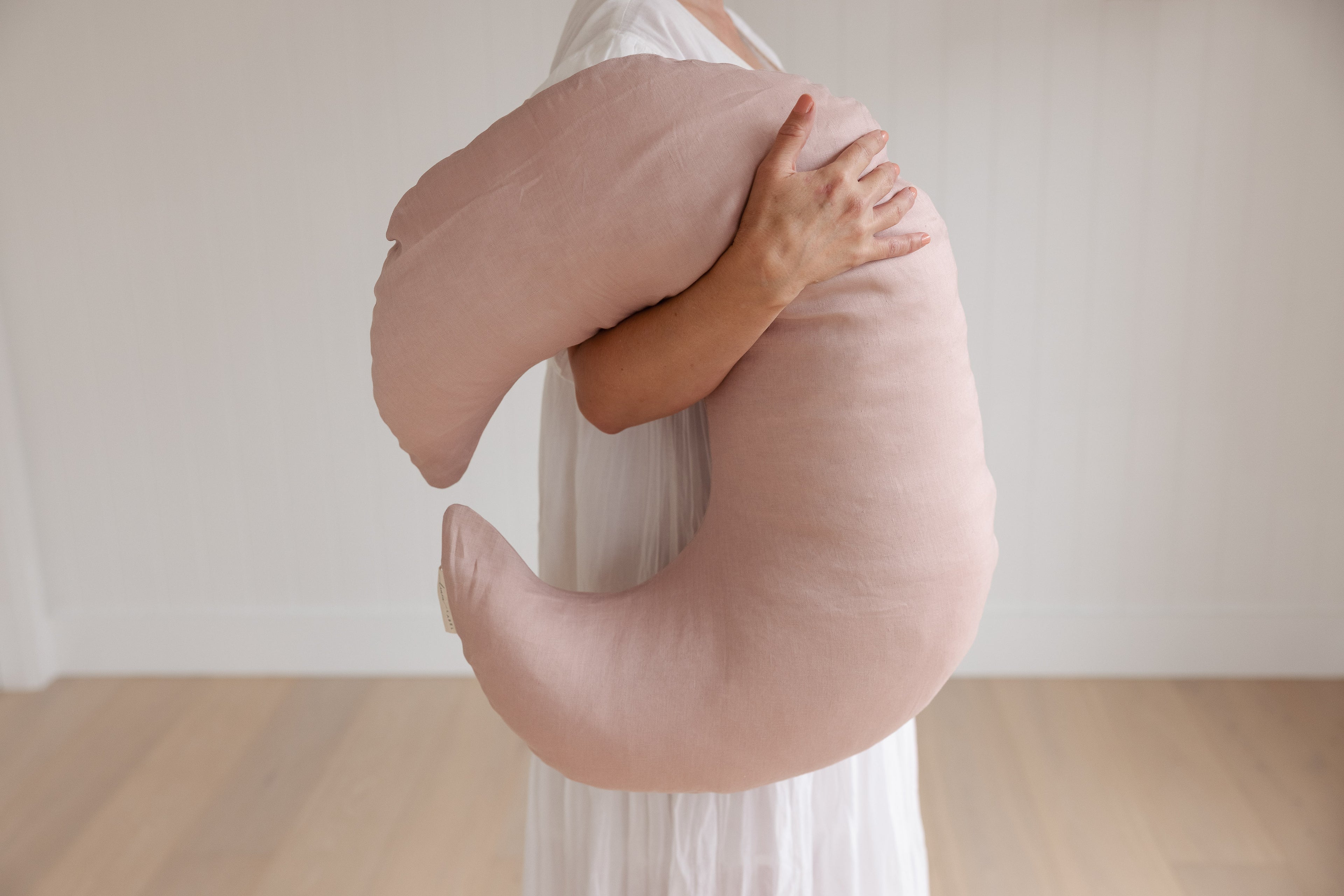Nursing Pillow & Cover- Moon Shape- Dusty Rose